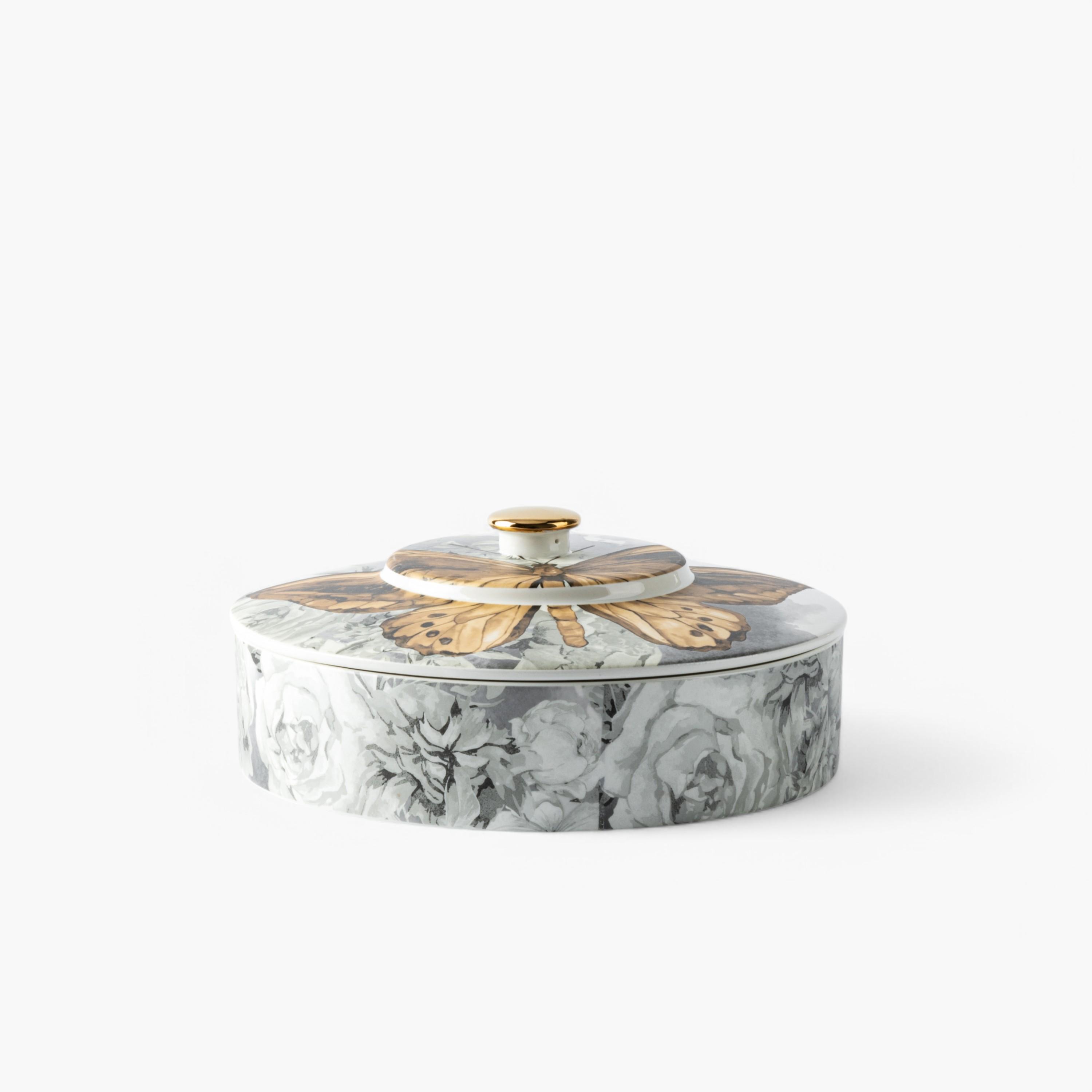 Butterfly Print Porcelain Date Bowl with Lid-household-dining-dinnerware-bowls-image-3
