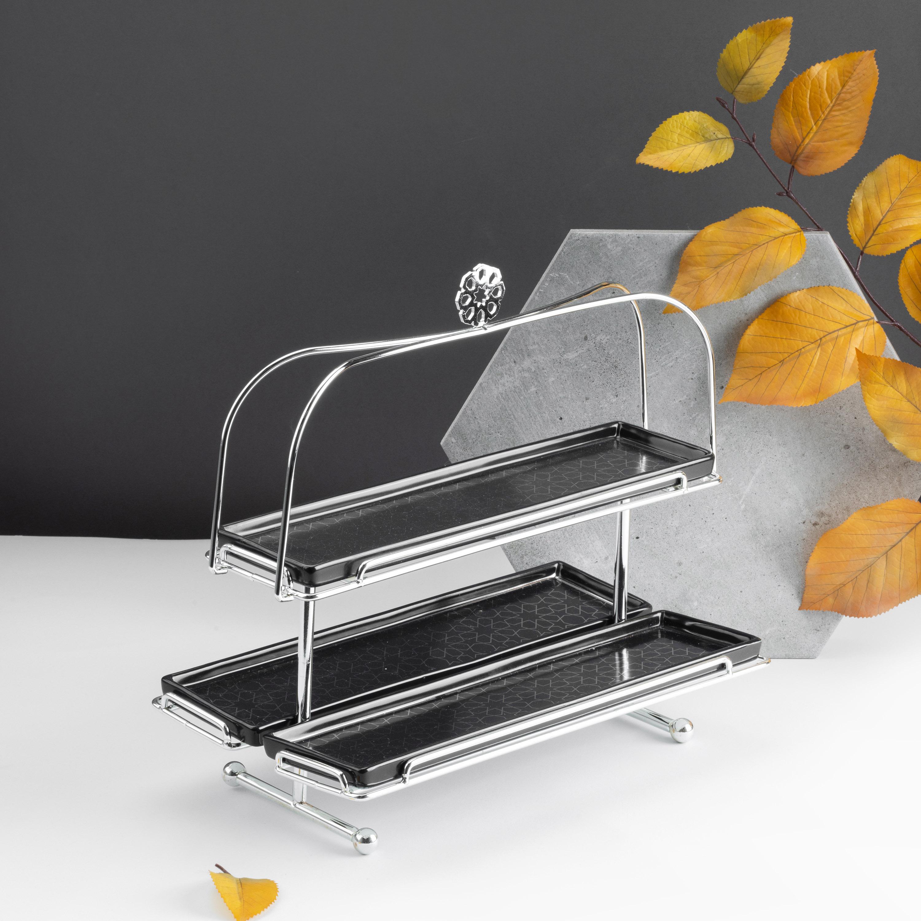 حامل كيك بورسلان بطابقين من أوتانتيك-household-dining-serveware-cakestands-image-1