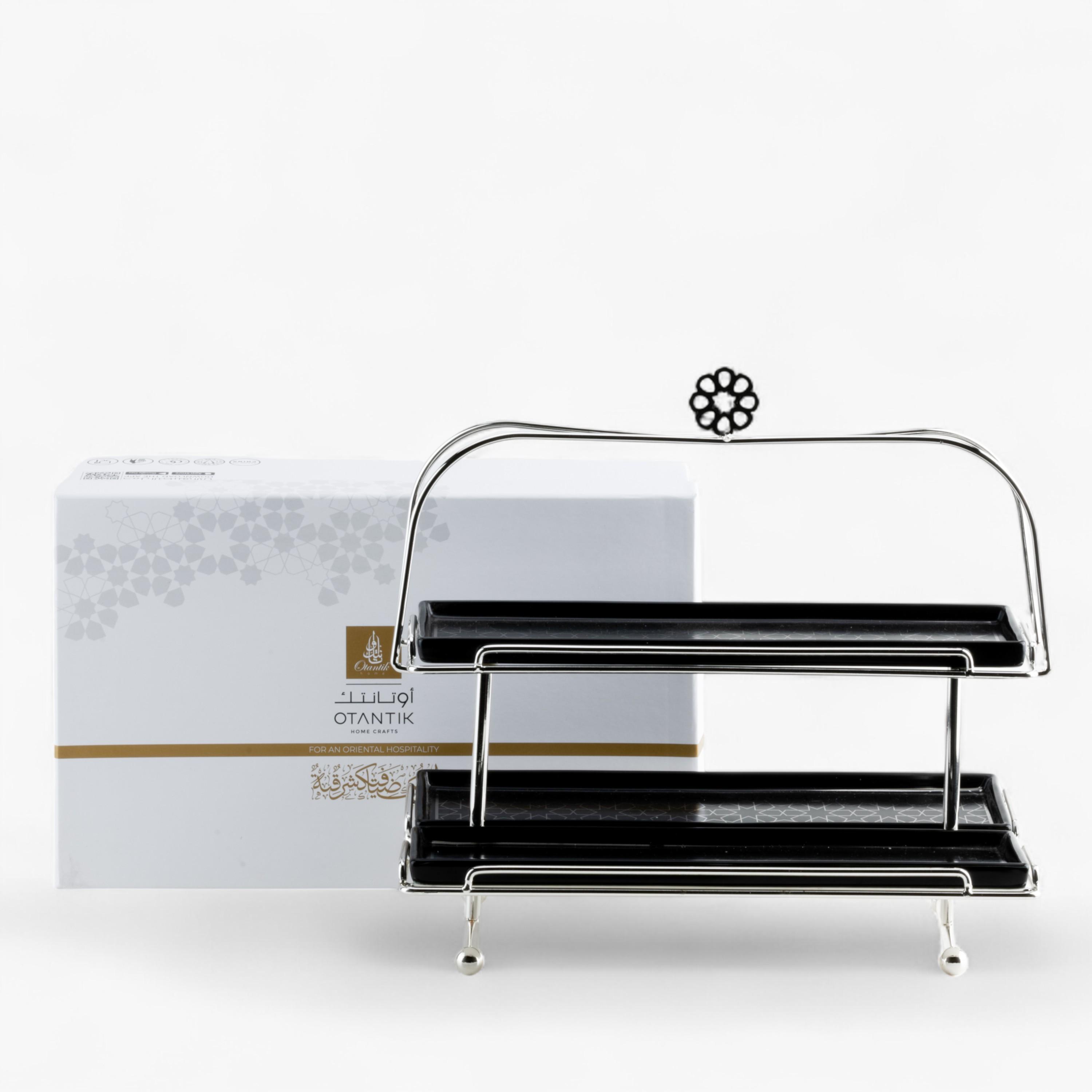 حامل كيك بورسلان بطابقين من أوتانتيك-household-dining-serveware-cakestands-image-2