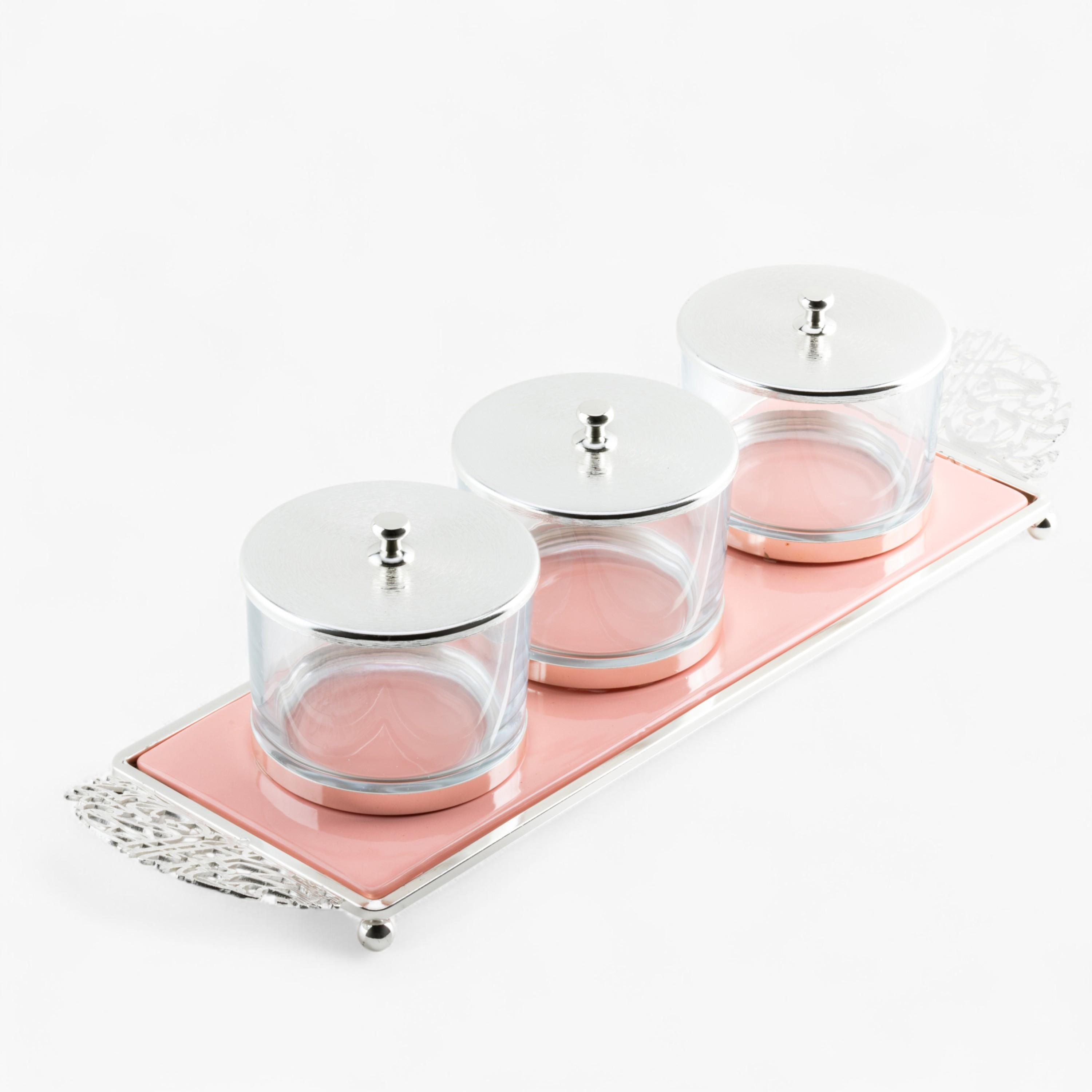 Decorative 3-Piece Jar Set with Tray-household-dining-dinnerware-bowls-image-2