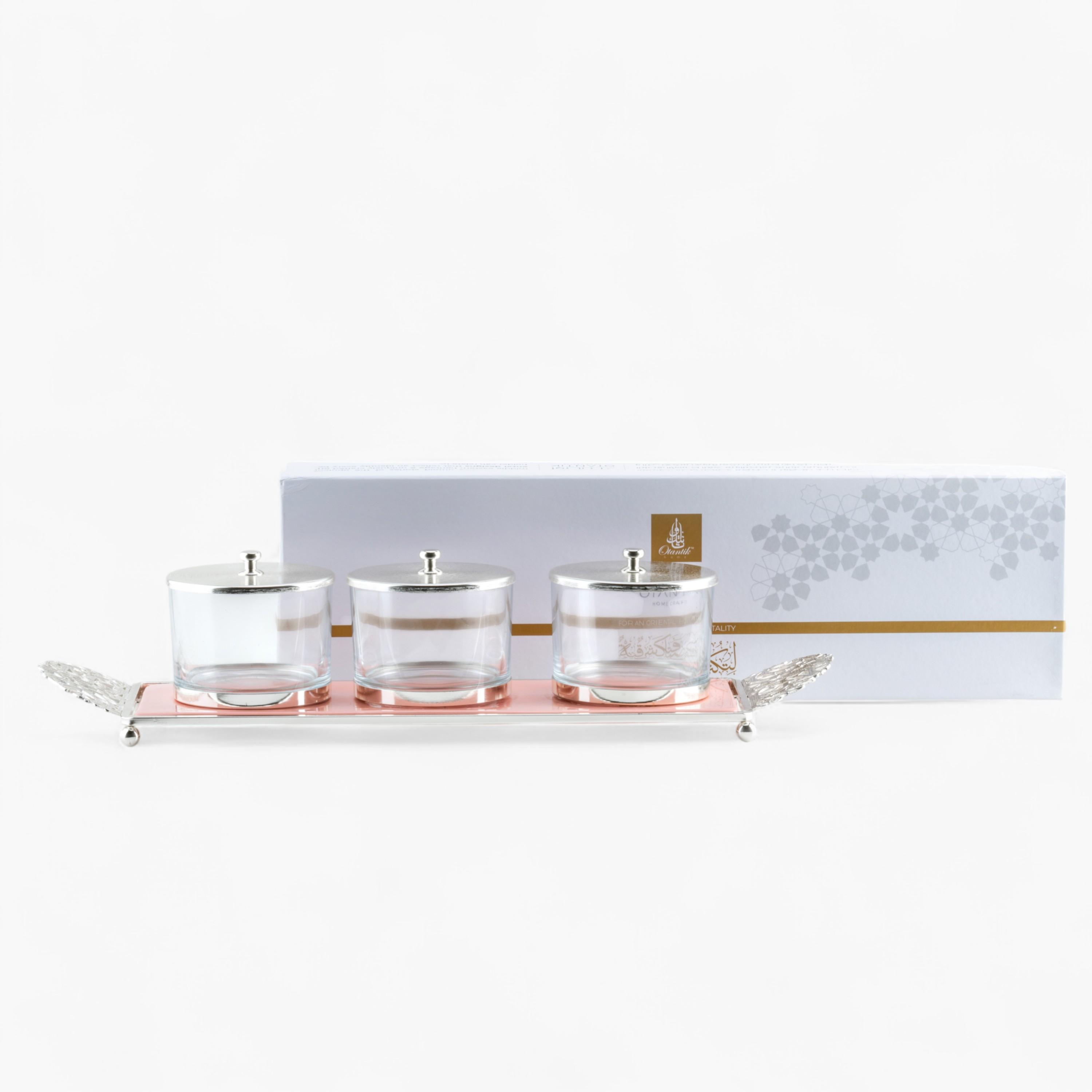 Decorative 3-Piece Jar Set with Tray-household-dining-dinnerware-bowls-image-3