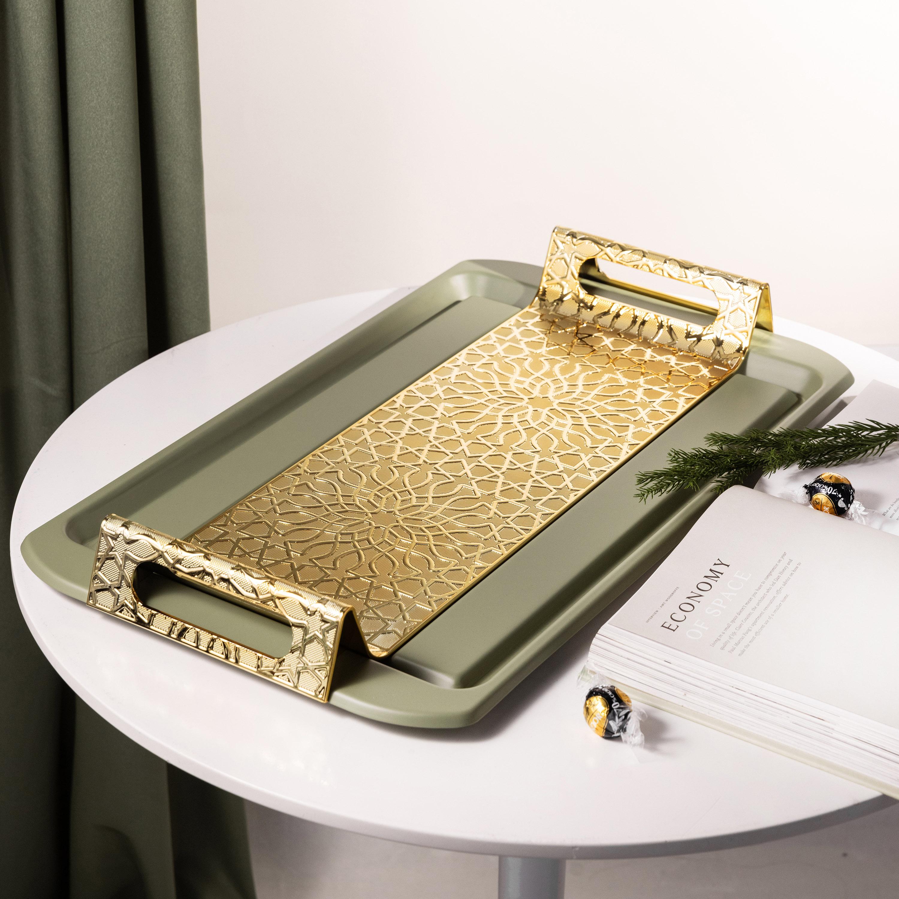Embellished Stainless Steel Serving Tray-household-dining-serveware-servingtrays-image-1
