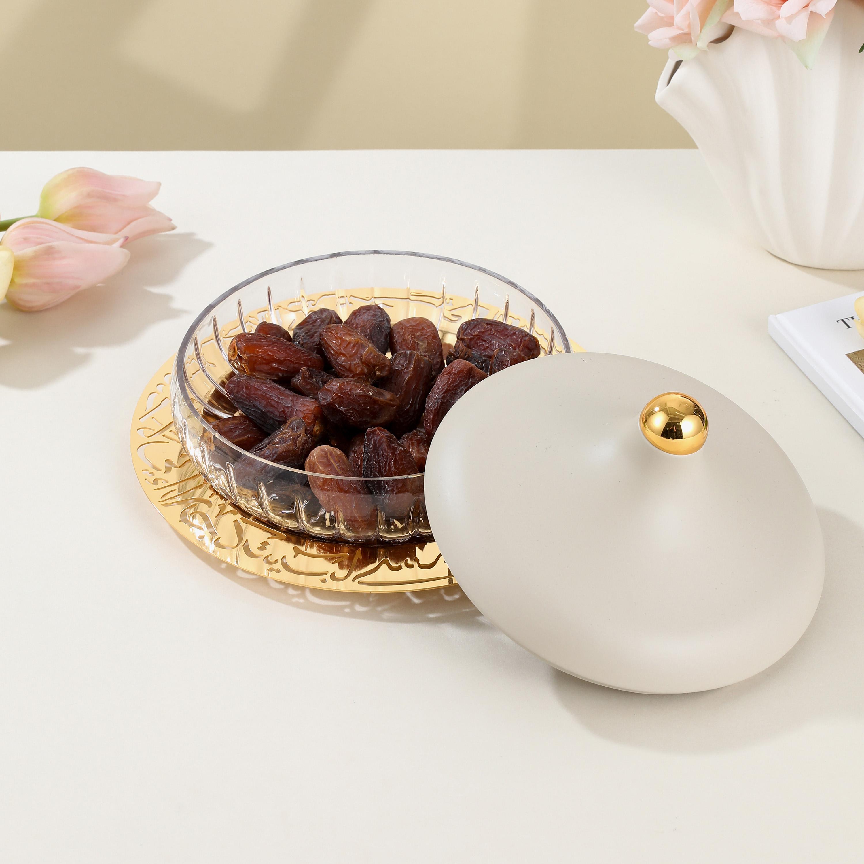 طقم تقديم بزخارف الخط العربي 3 قطع مع غطاء من أوتانتيك-household-dining-dinnerware-bowls-image-1