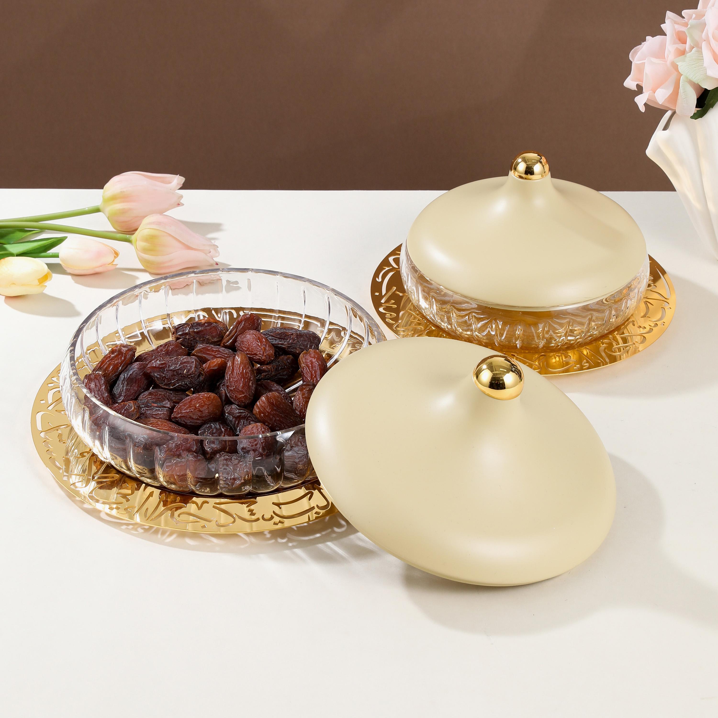 طقم تقديم تمر 3 قطع بتزيينات الخط العربي من أوتانتيك-household-dining-dinnerware-bowls-image-1