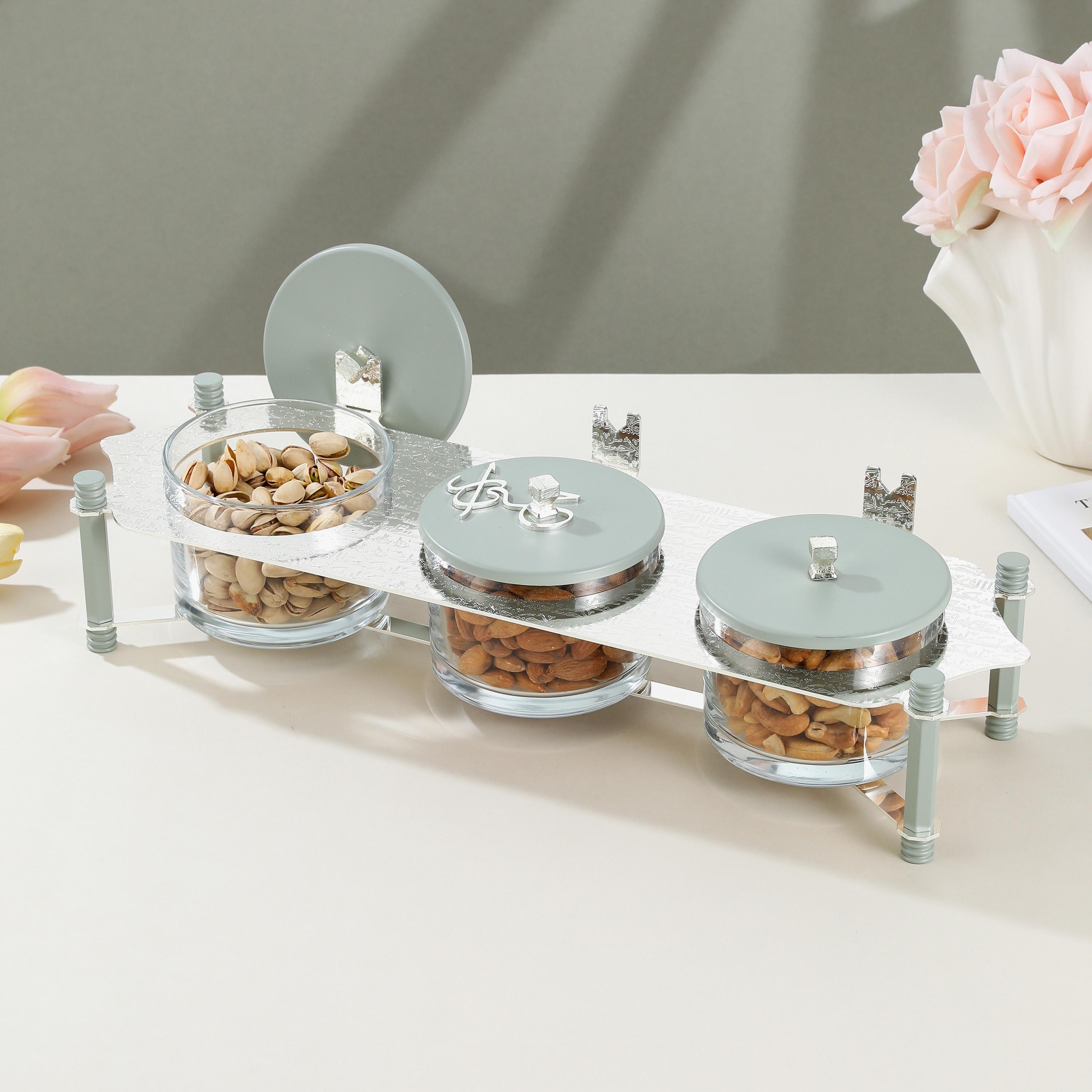 Calligraphy 7-Piece Glass Serving Set with Lid-household-dining-serveware-chipsanddip-image-1
