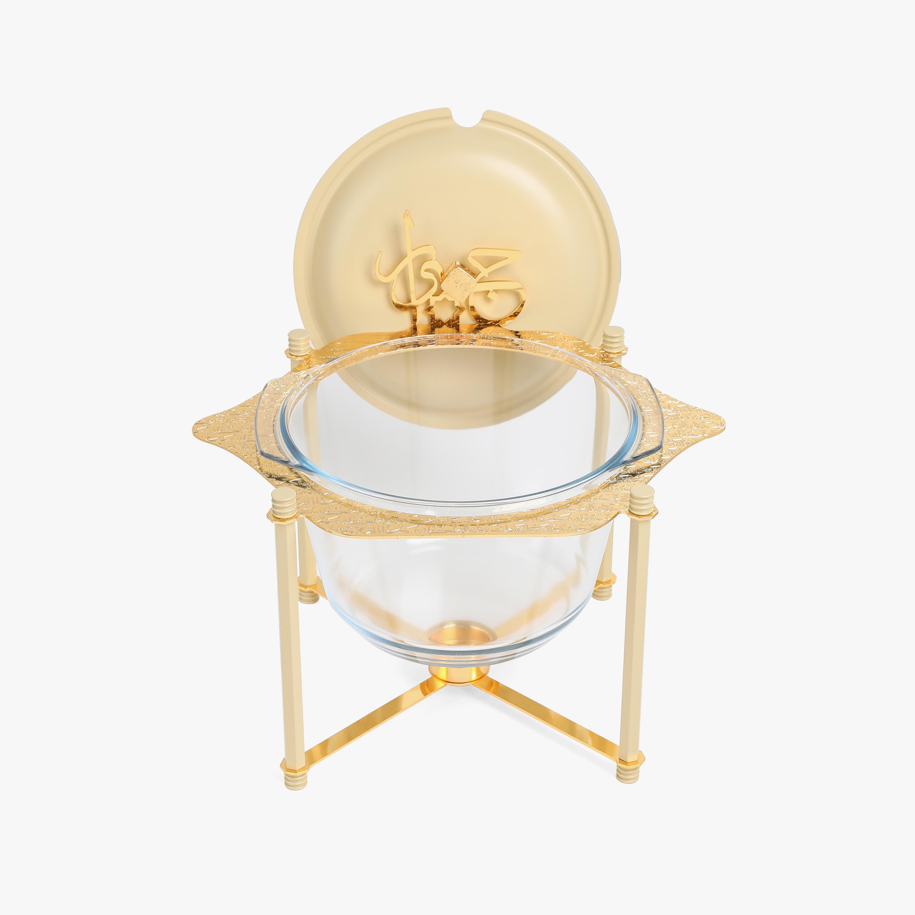 طقم تسخين طعام بتزيينات خط عربي 3 قطع مع غطاء من أوتانتيك-household-dining-serveware-foodwarmersandcasseroles-image-4