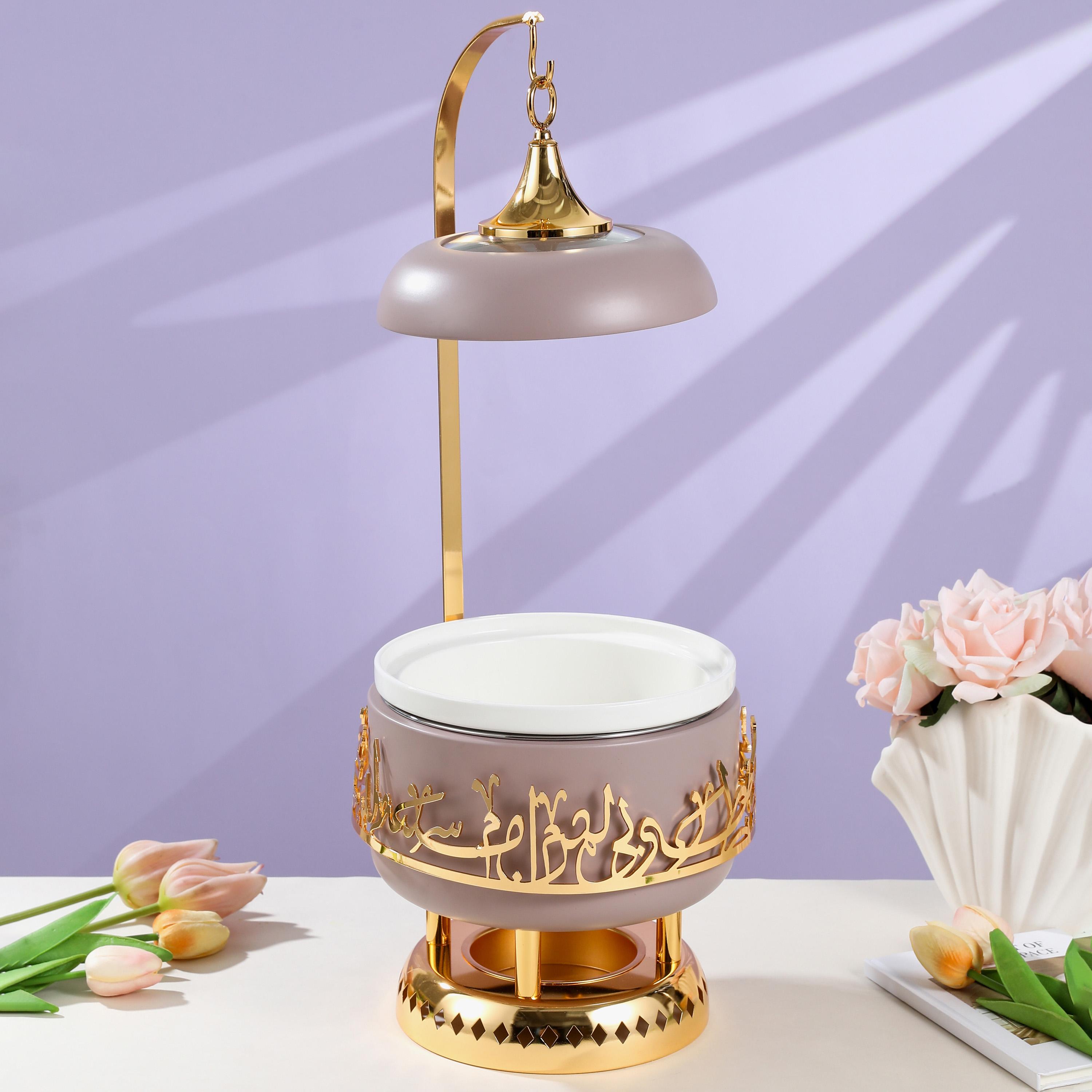 طقم سخانات طعام ستانلس ستيل بزينة خط عربي 3 قطع من أوتانتيك-household-dining-serveware-foodwarmersandcasseroles-image-1