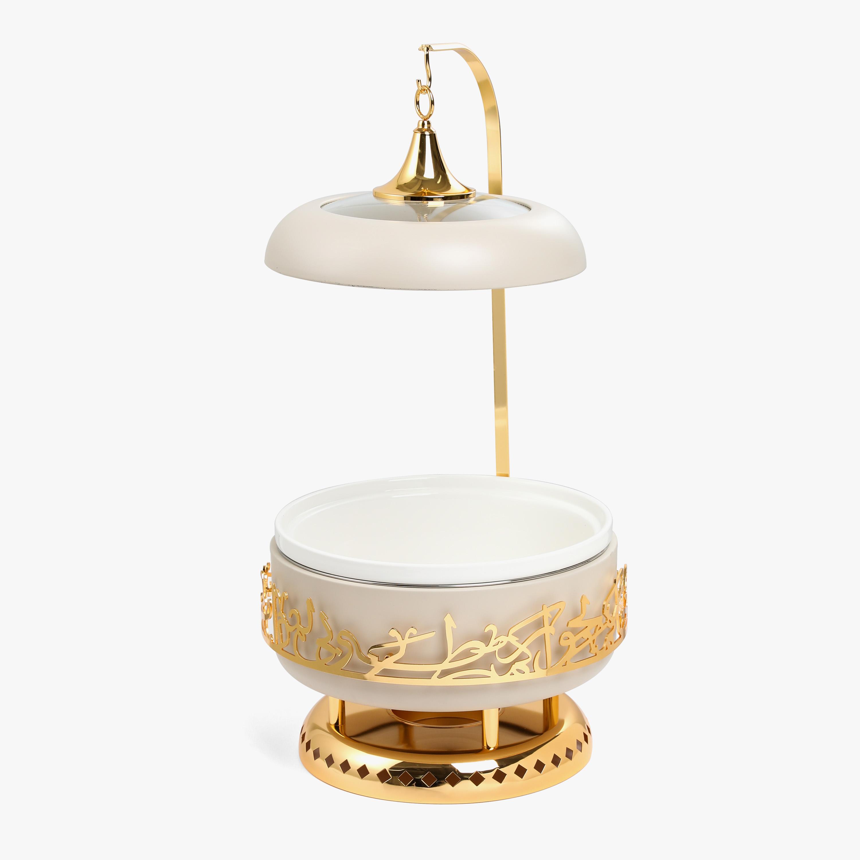 طقم سخانات طعام ستانلس ستيل بزينة خط عربي 3 قطع من أوتانتيك-household-dining-serveware-foodwarmersandcasseroles-image-2