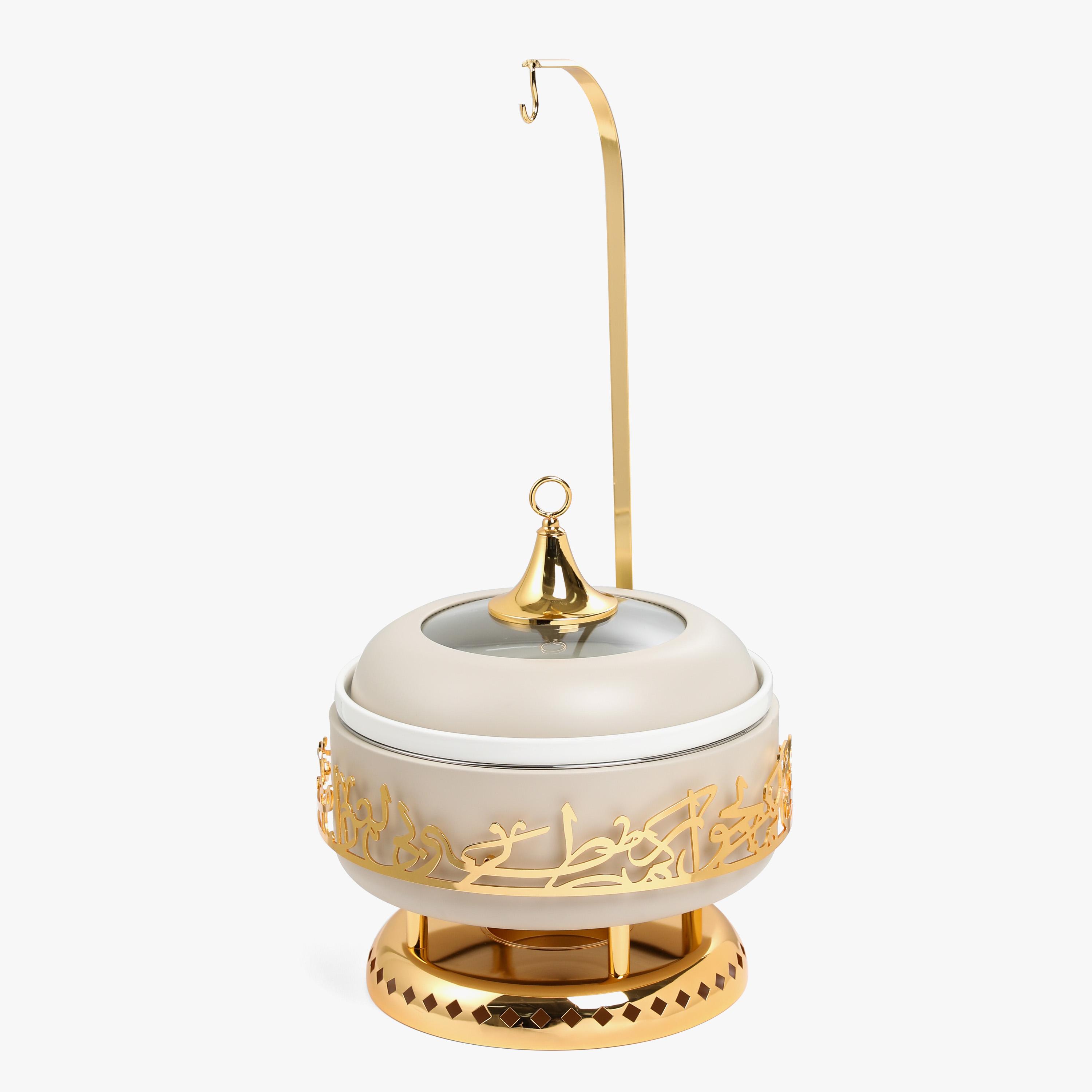 طقم سخانات طعام ستانلس ستيل بزينة خط عربي 3 قطع من أوتانتيك-household-dining-serveware-foodwarmersandcasseroles-image-3
