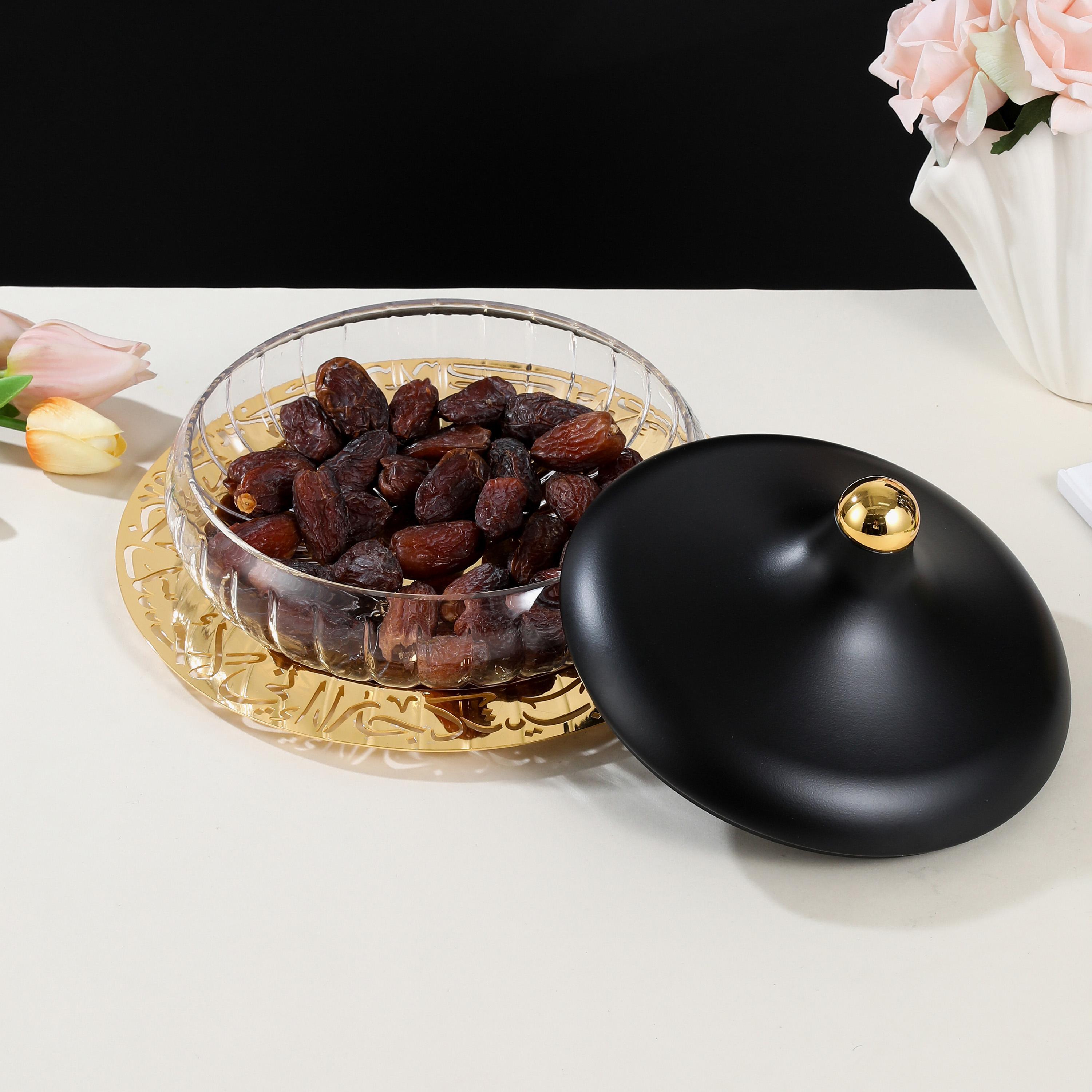 Calligraphy 3-Piece Date Bowl with Lid and Tray Set-household-dining-dinnerware-bowls-image-1