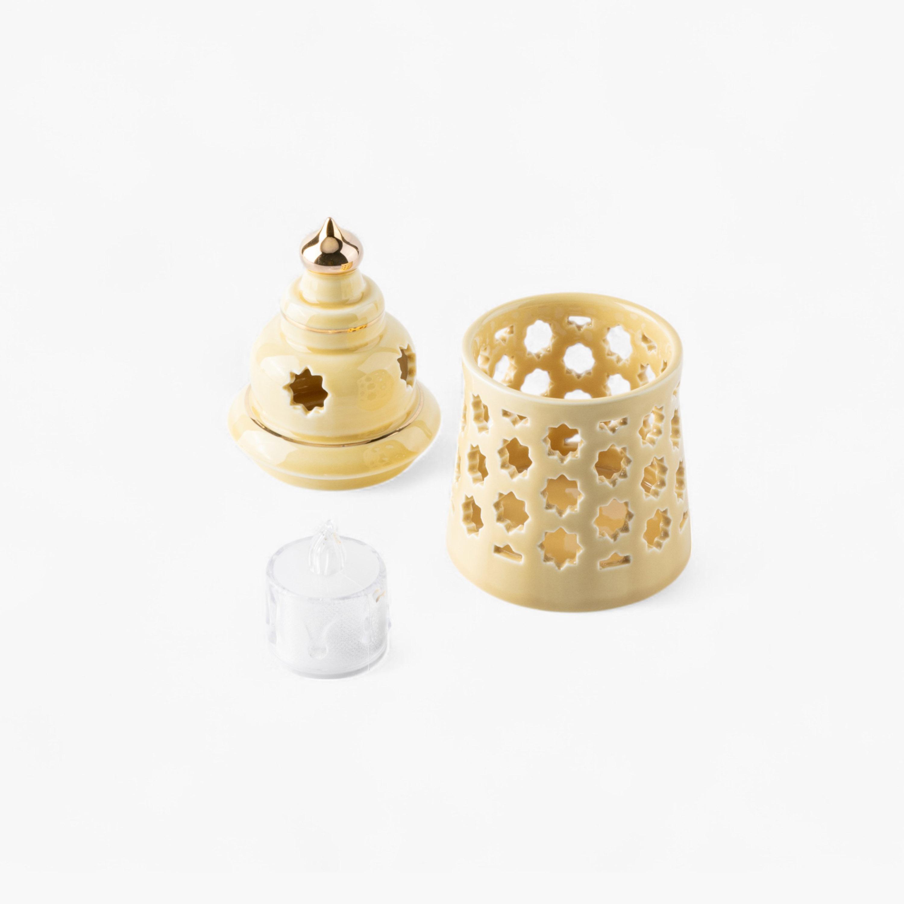 Flameless Candle with Porcelain Candleholder-household-decor-candleholdersandlanterns-image-3