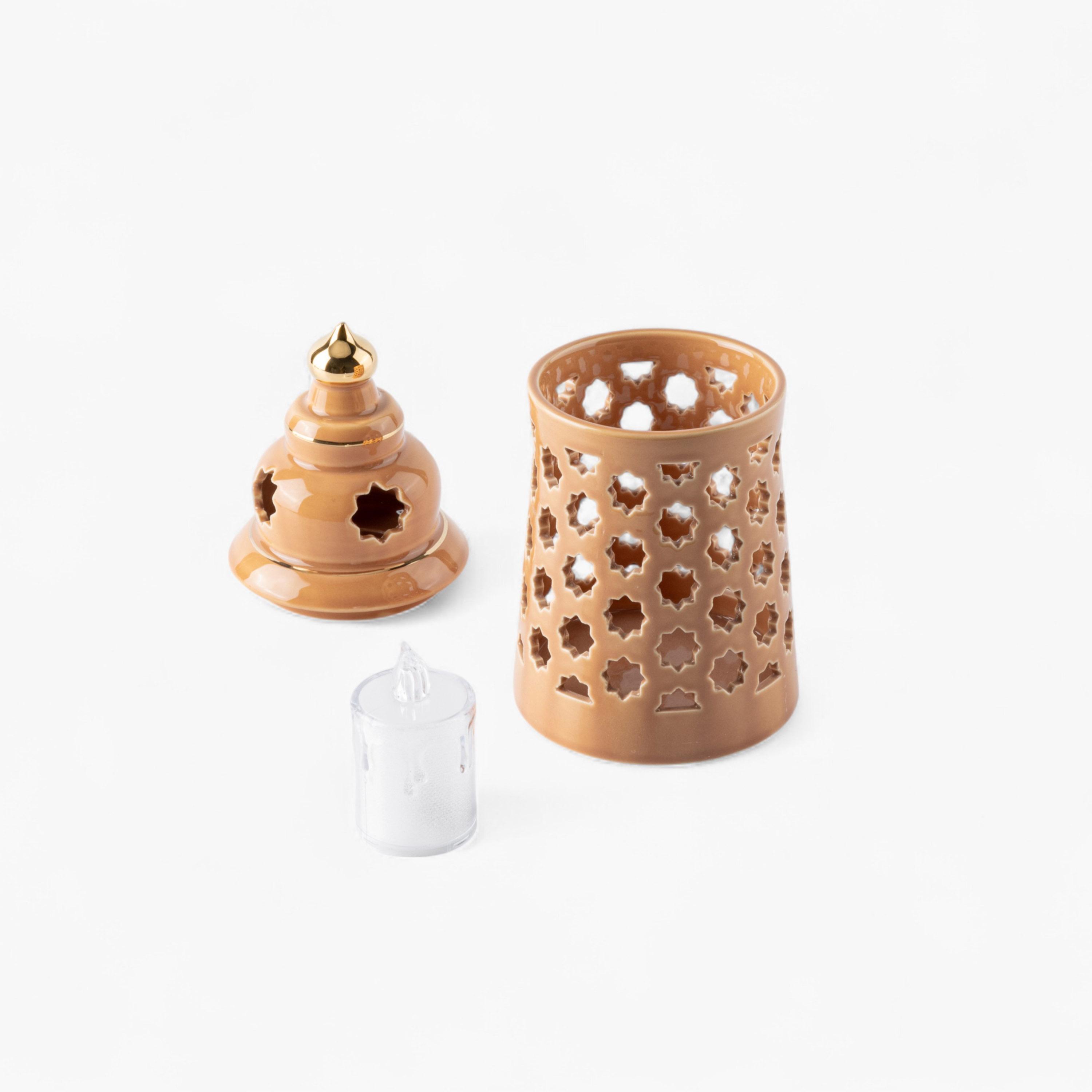 شمعة بدون لهب مع حامل شموع بورسلان من أوتانتيك-household-decor-candleholdersandlanterns-image-3