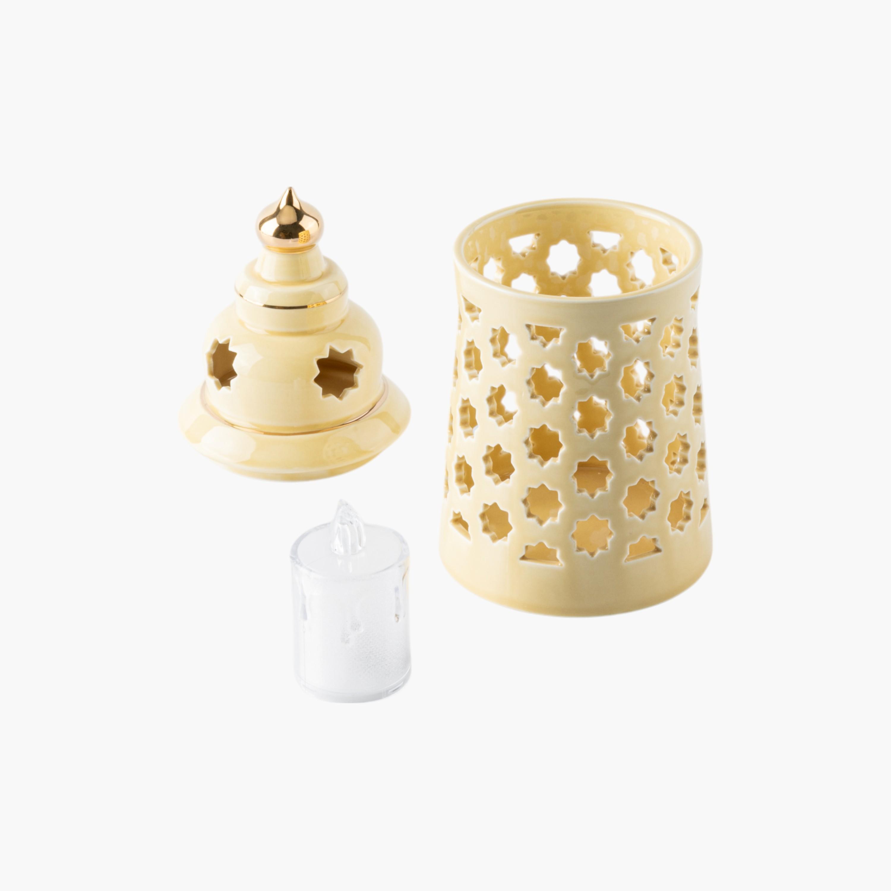 Flameless Candle with Porcelain Candleholder-household-decor-candleholdersandlanterns-image-3