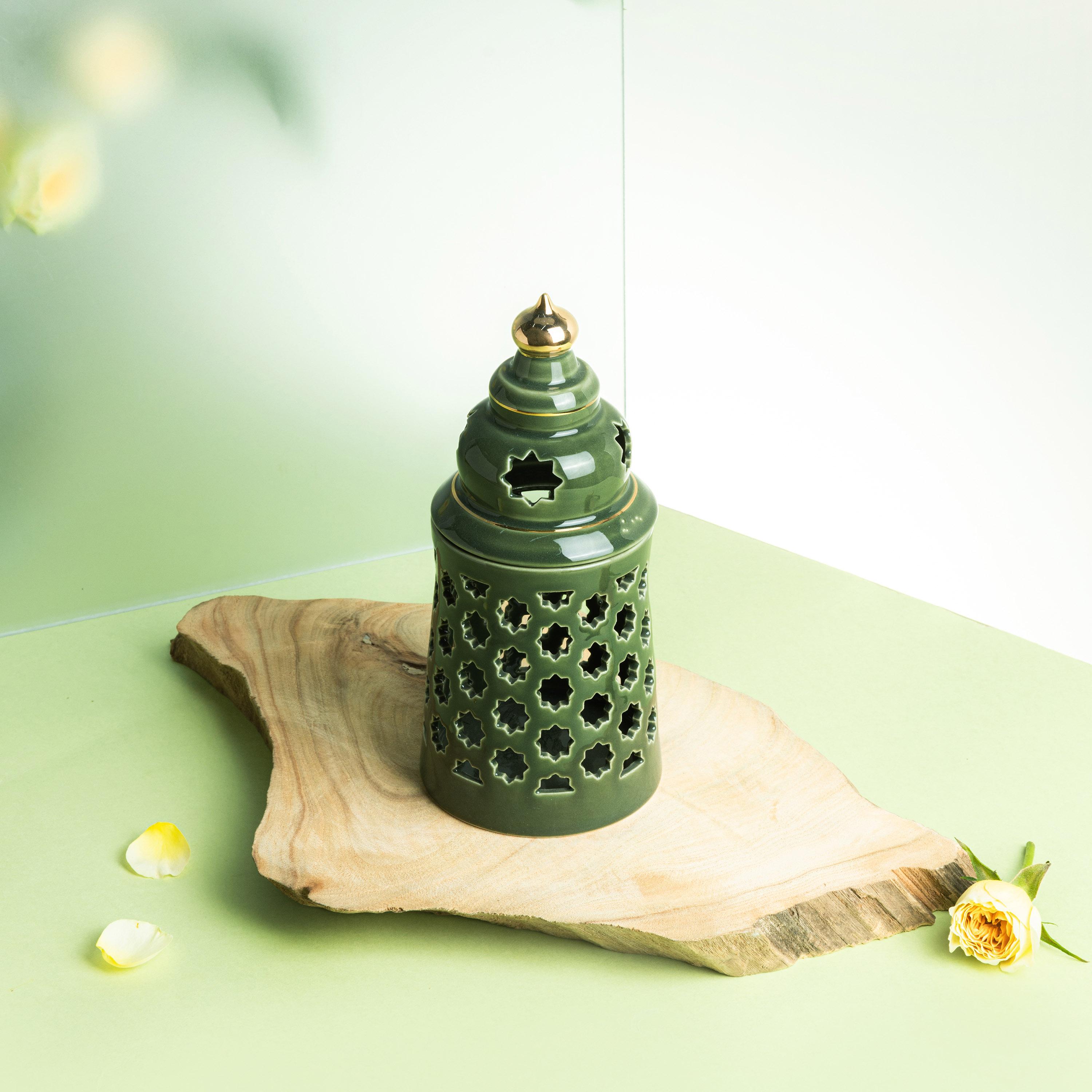 Flameless Candle with Porcelain Candleholder-household-decor-candleholdersandlanterns-image-1