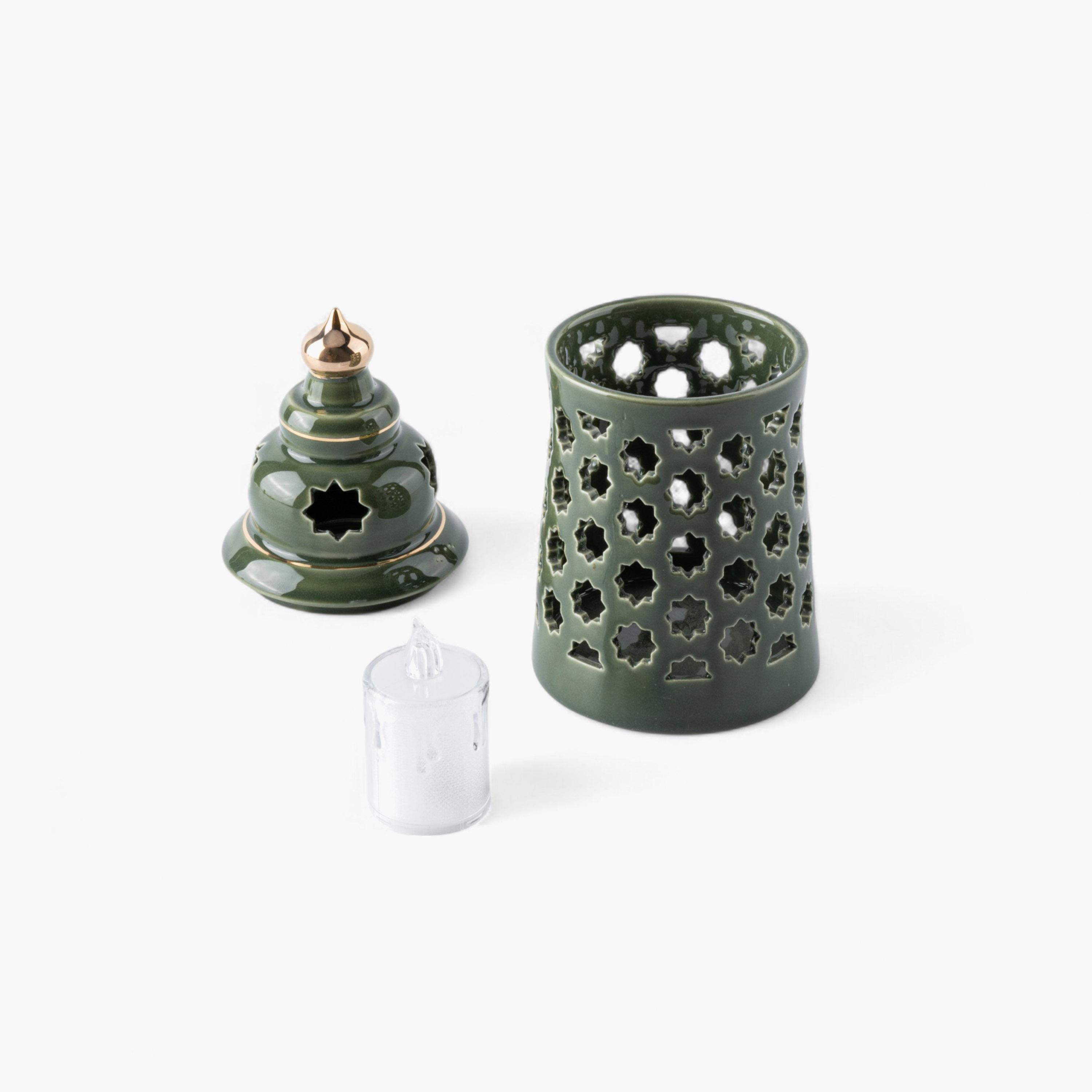 Flameless Candle with Porcelain Candleholder-household-decor-candleholdersandlanterns-image-3