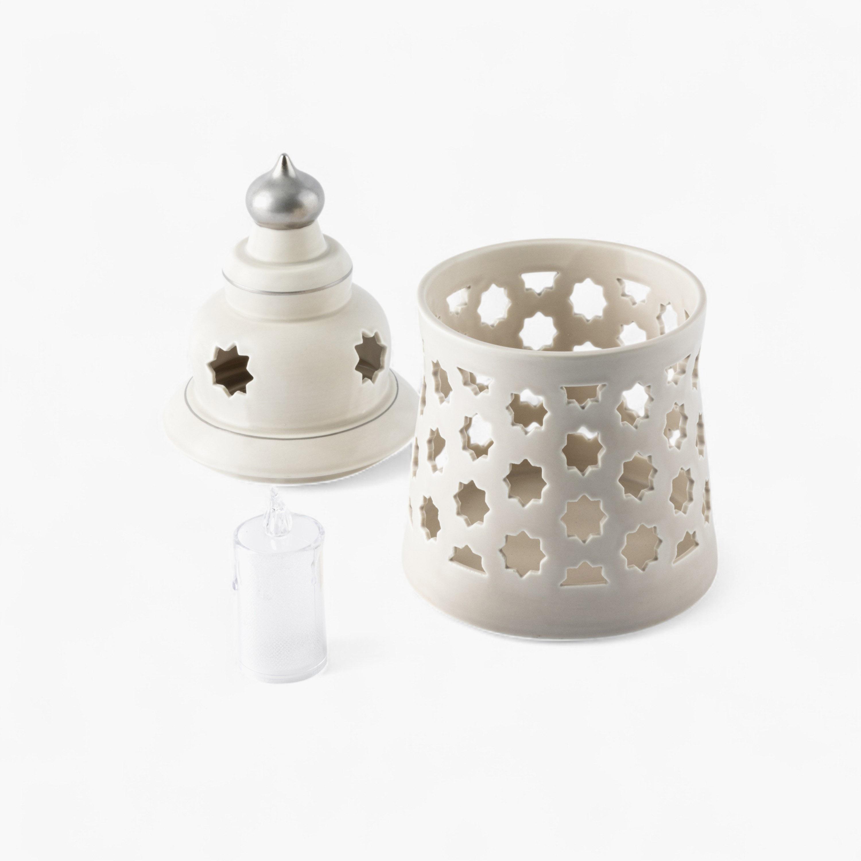 Flameless Candle with Porcelain Candleholder-household-decor-candleholdersandlanterns-image-4