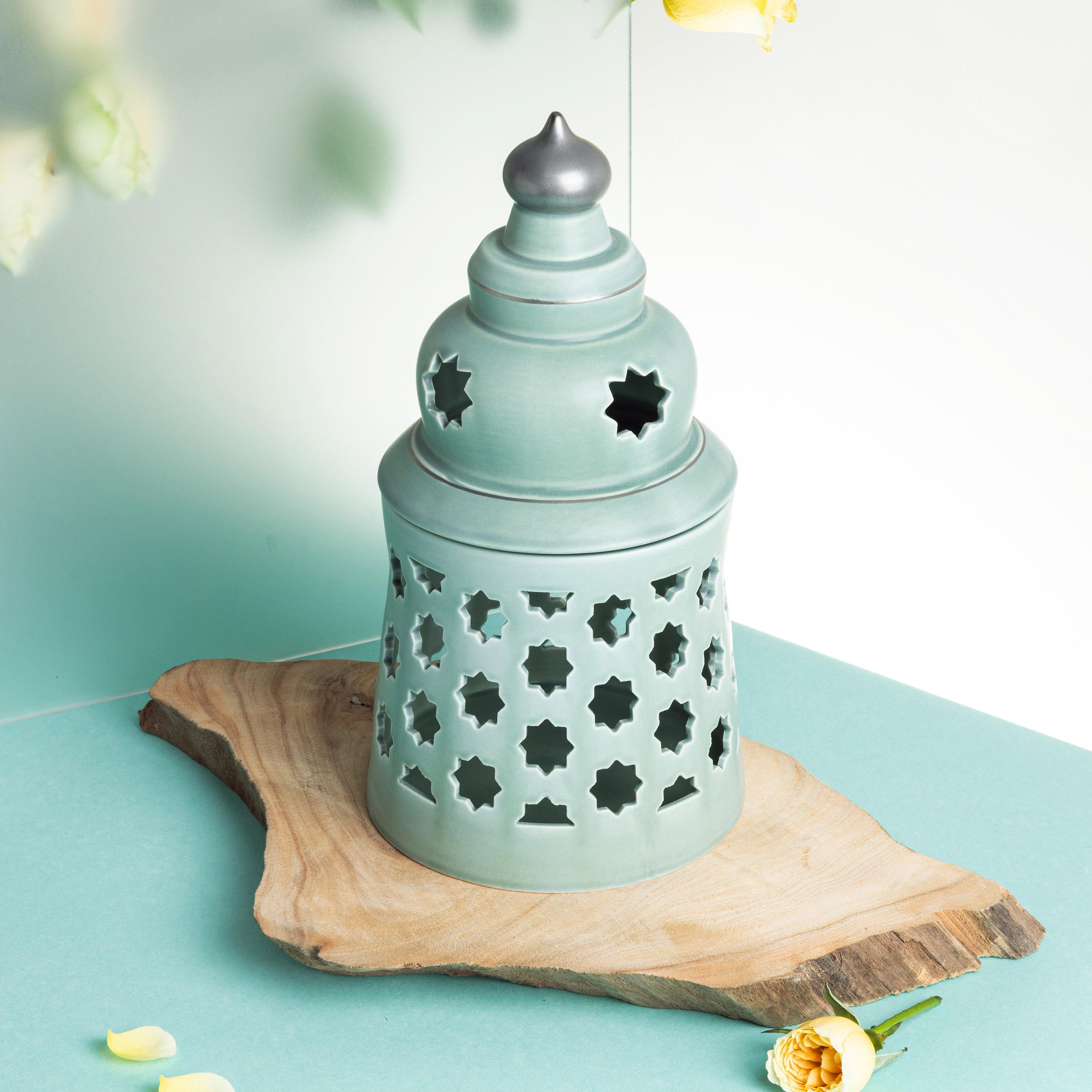 شمعة بدون لهب مع حامل شموع من البورسلان - أوتانتيك-household-decor-candleholdersandlanterns-image-1
