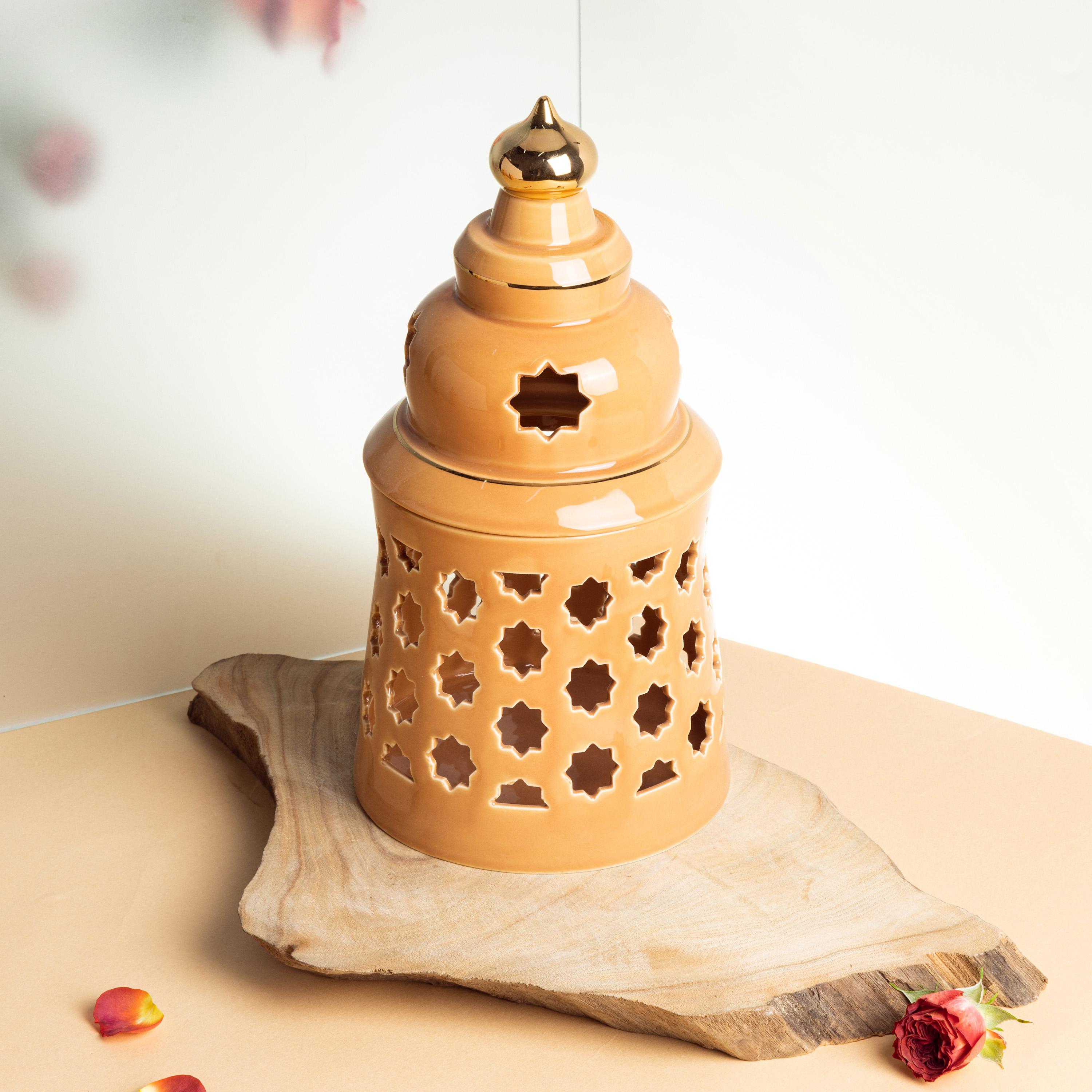 شمعة بدون لهب مع حامل شموع من البورسلان - أوتانتيك-household-decor-candleholdersandlanterns-image-1