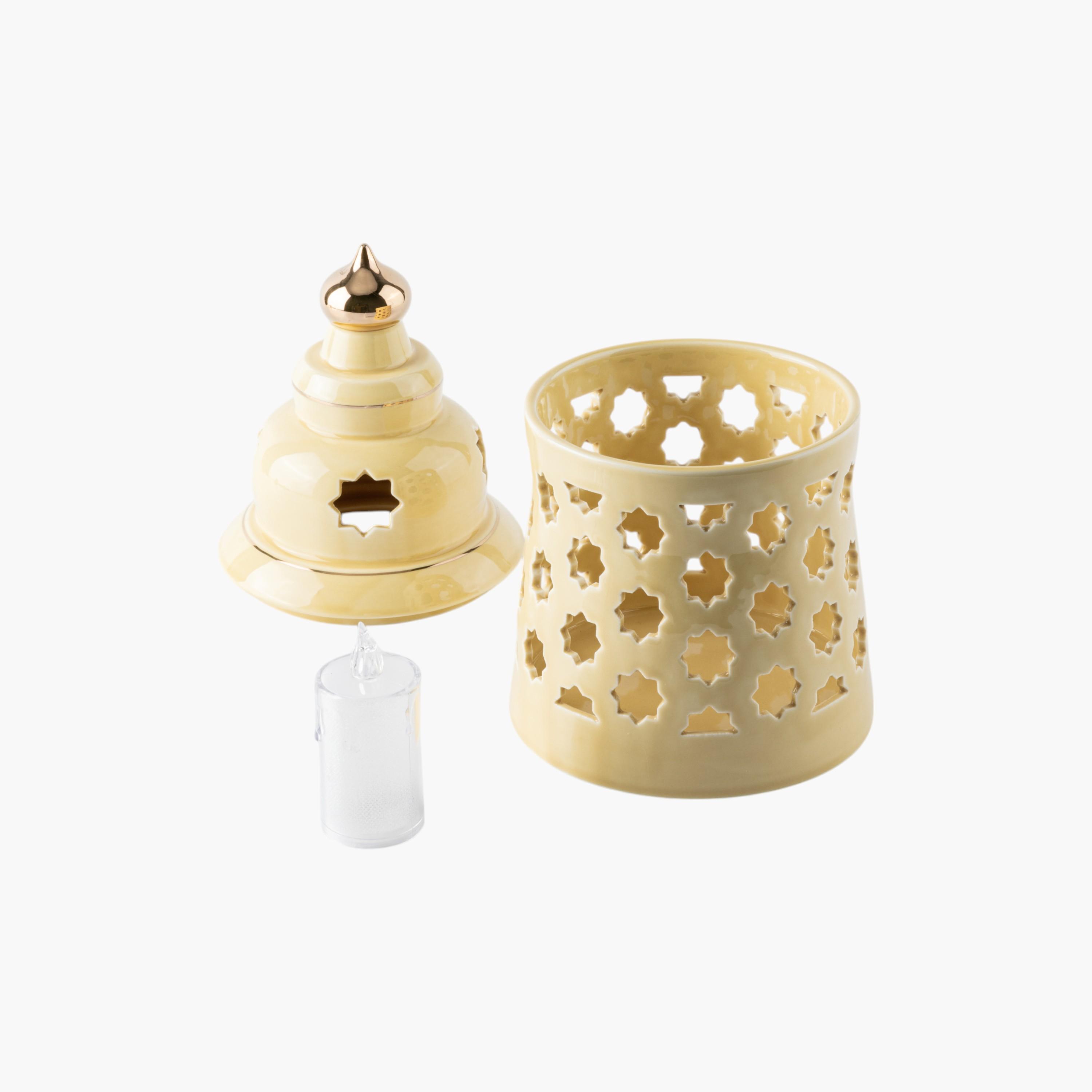 Flameless Candle with Porcelain Candleholder-household-decor-candleholdersandlanterns-image-4