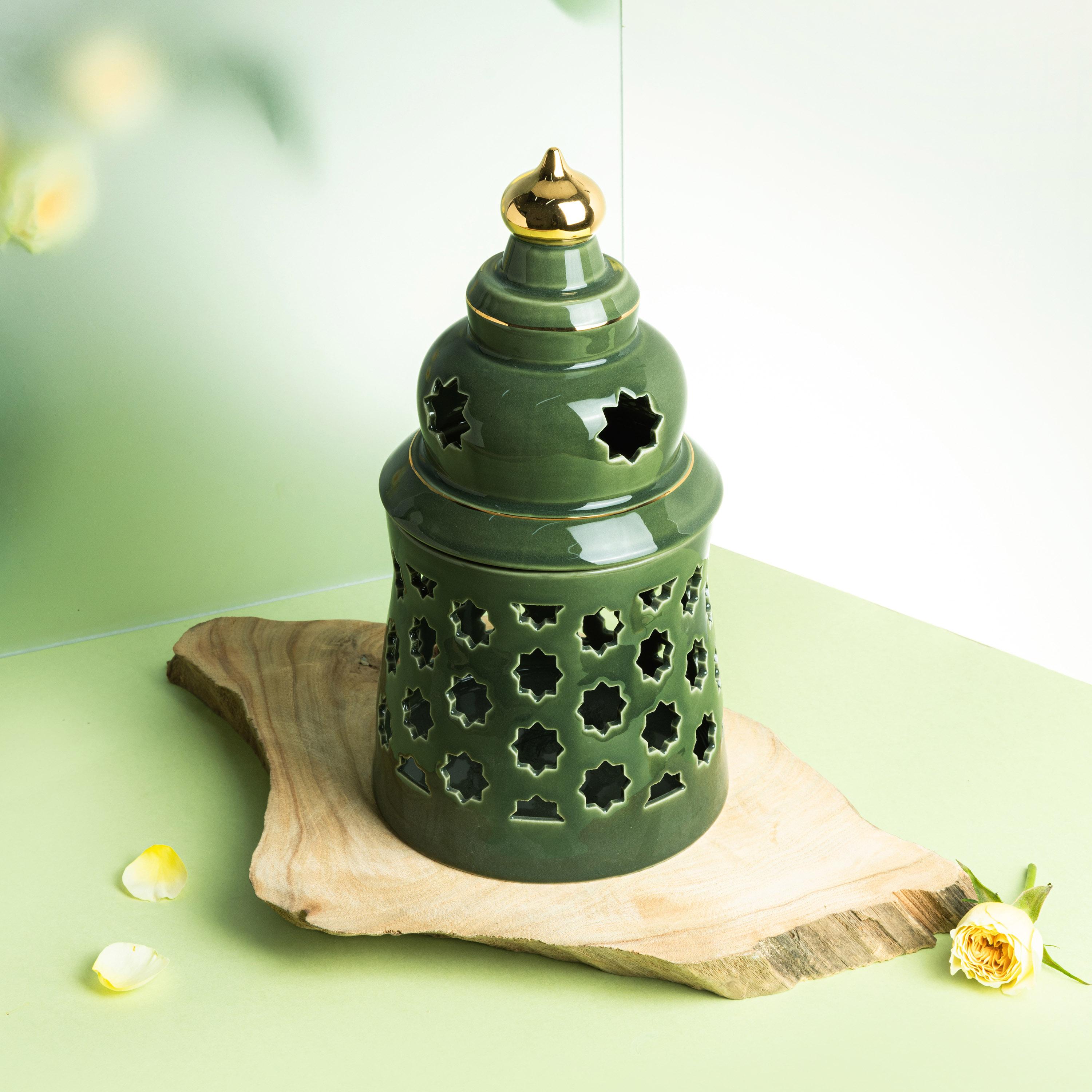 Flameless Candle with Porcelain Candleholder-household-decor-candleholdersandlanterns-image-1