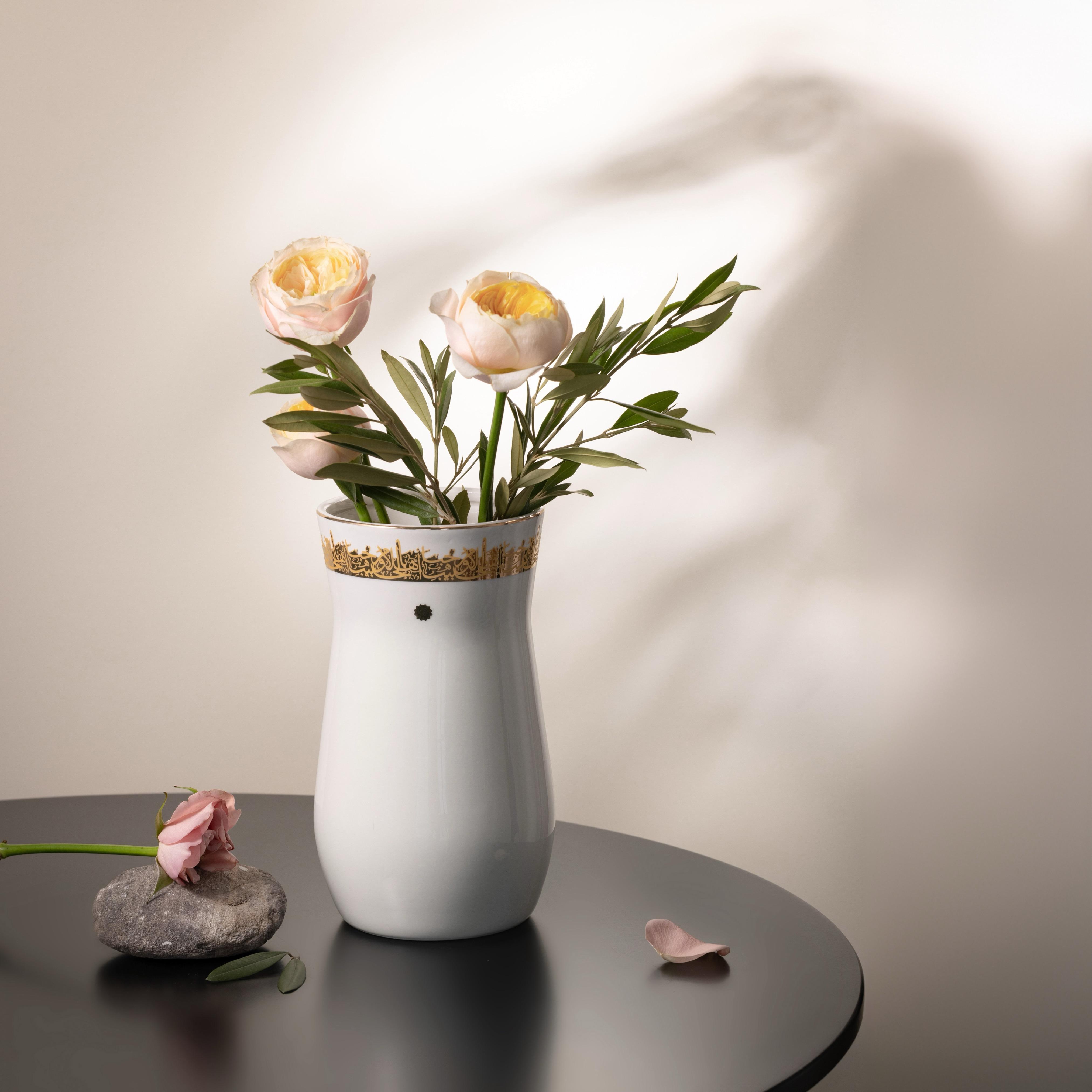 Arabic Print Porcelain Vase-household-decor-vasesandbowls-image-1