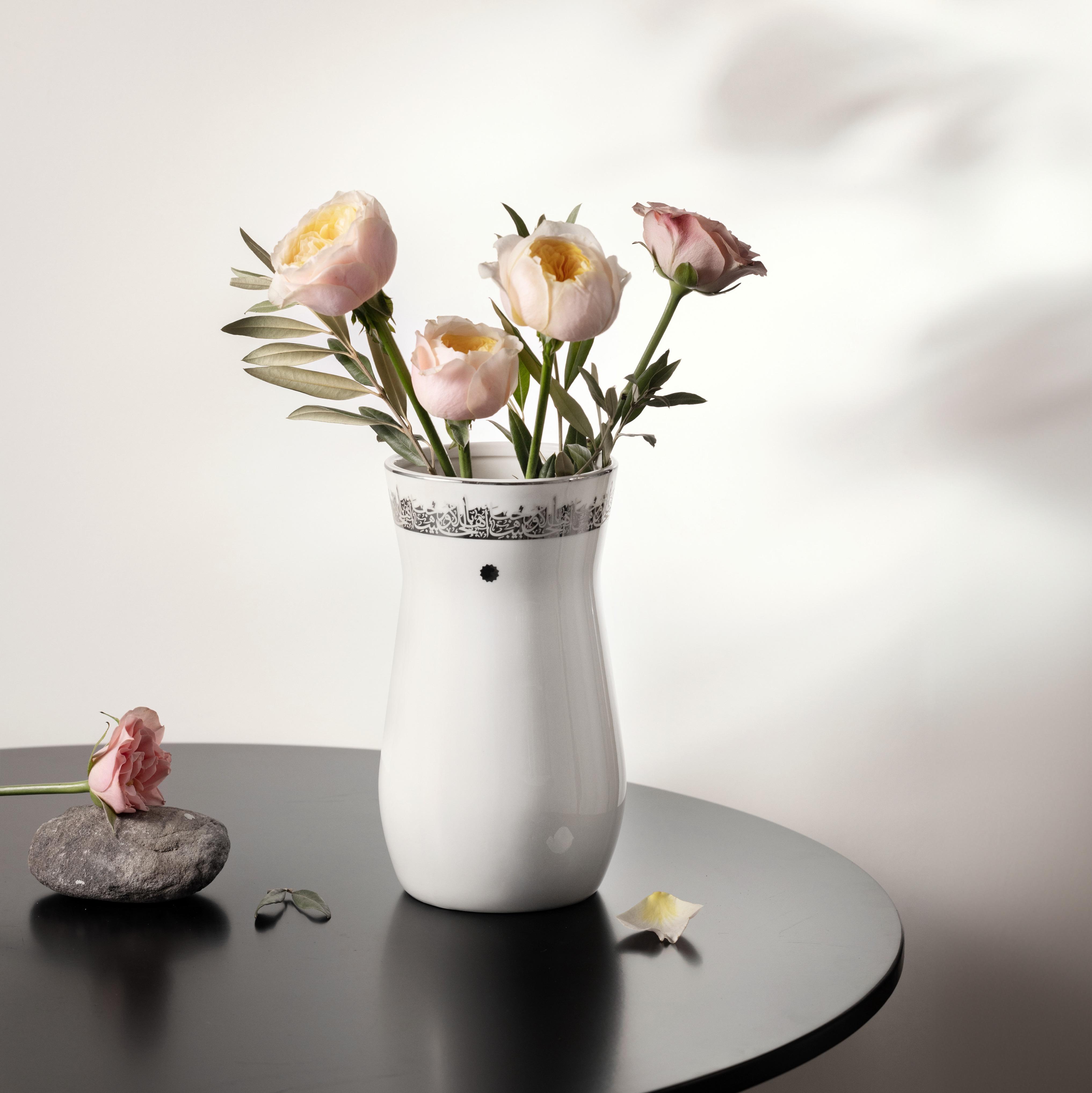 Arabic Print Porcelain Vase-household-decor-vasesandbowls-image-1
