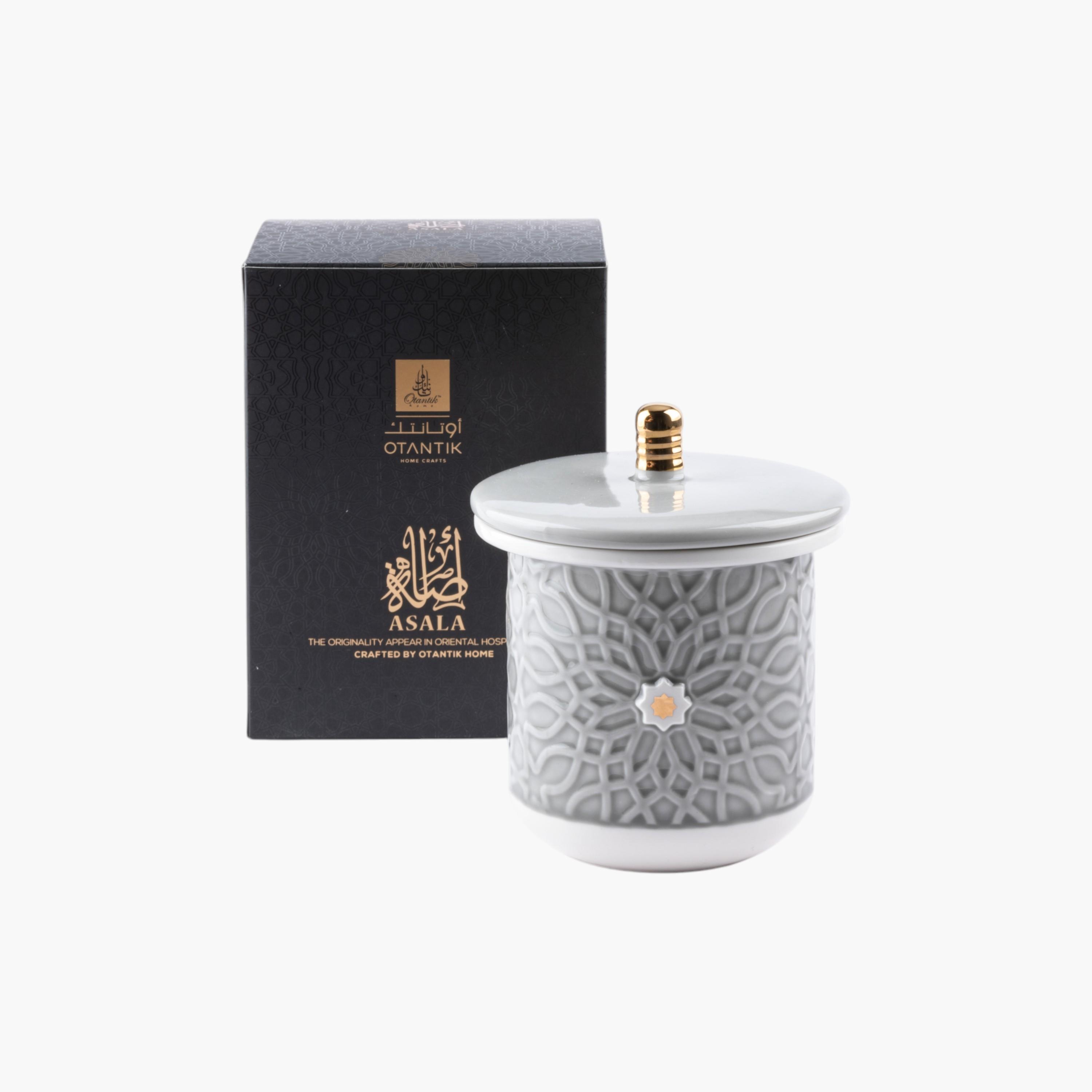 Floral Embossed 2-Wick Jar Candle with Lid-household-homefragrance-candles-image-2