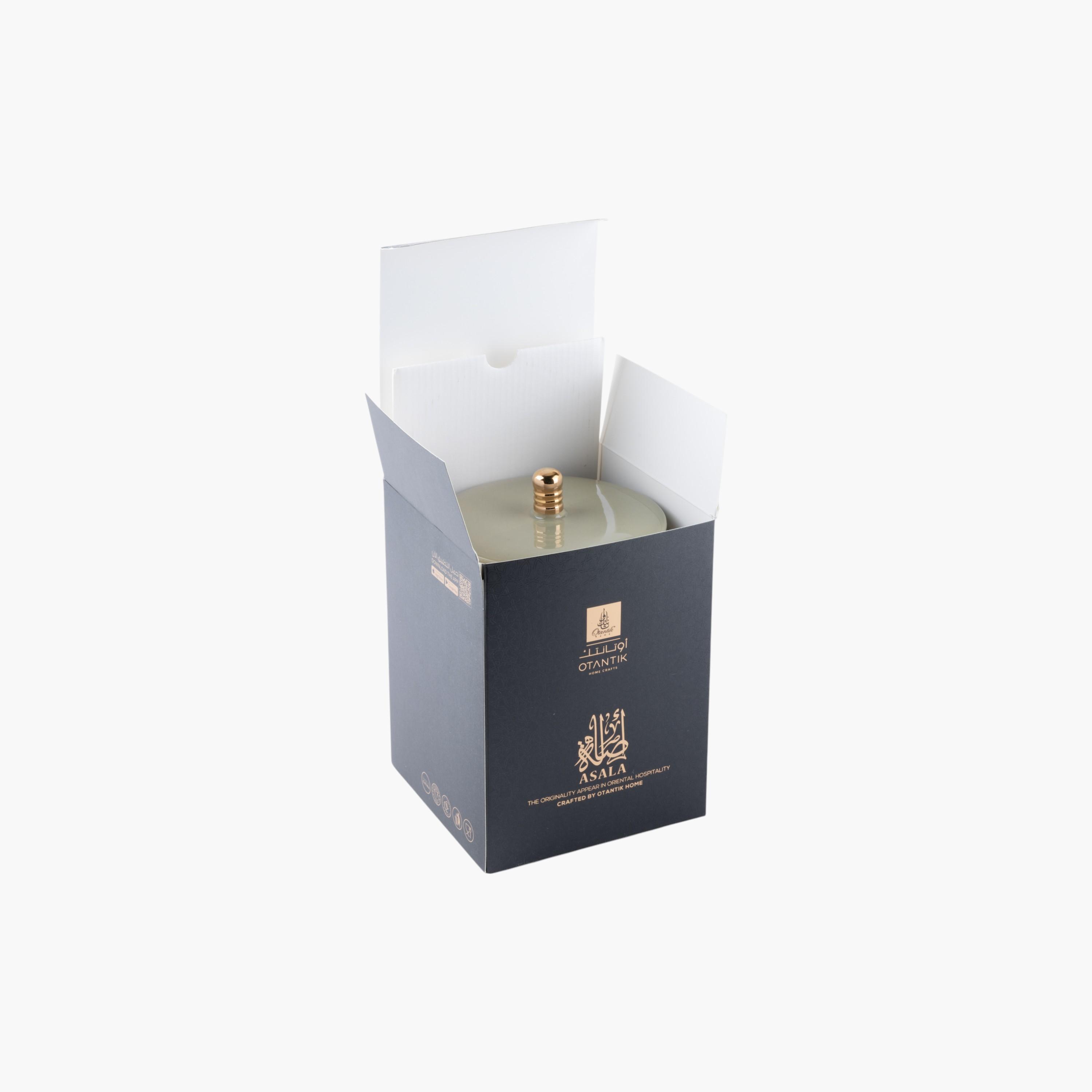جرّة شموع بنقوش زهرية مع غطاء بفتلتين من أوتانتيك-household-homefragrance-candles-image-4