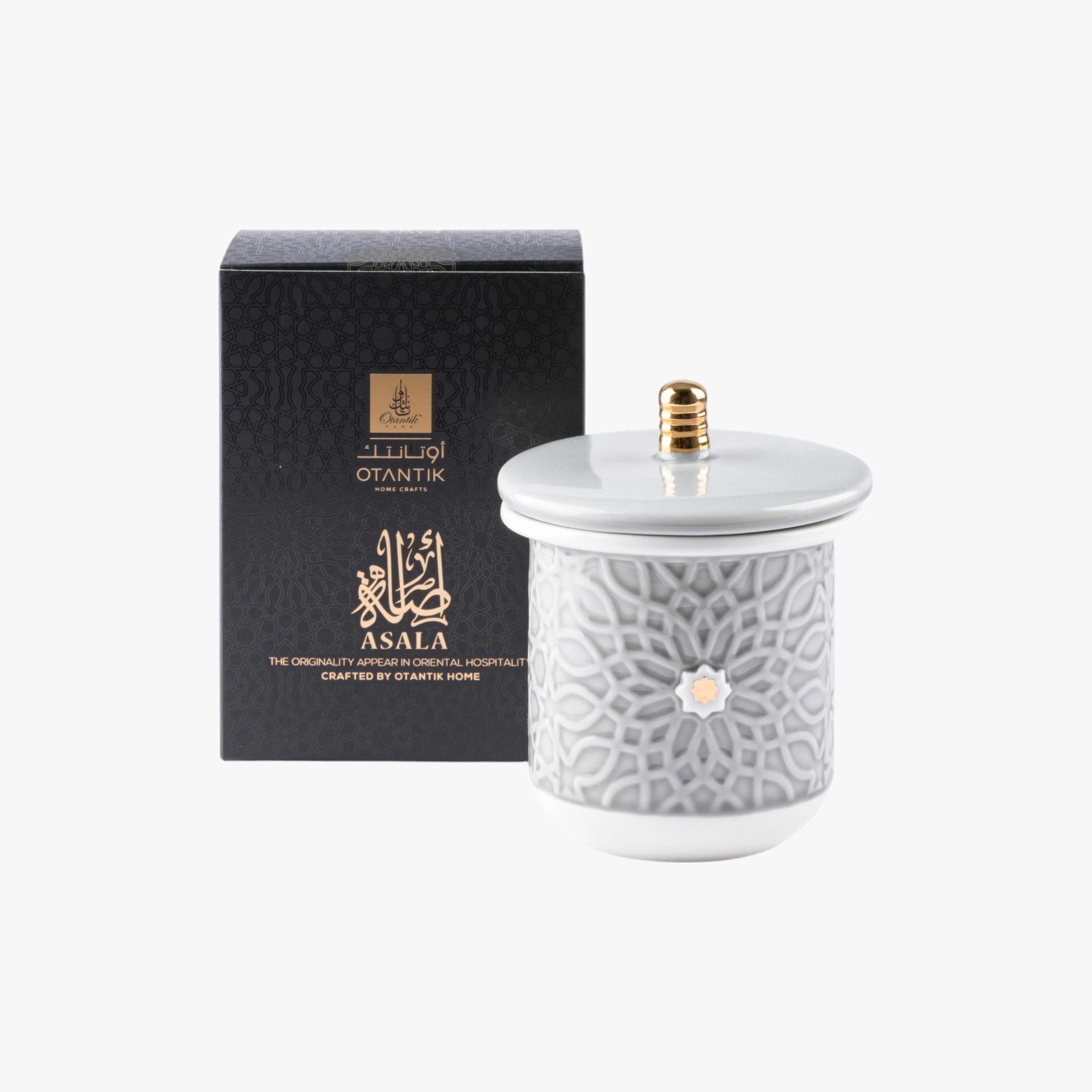 جرّة شموع بنقوش زهرية مع غطاء بفتلتين من أوتانتيك-household-homefragrance-candles-image-2