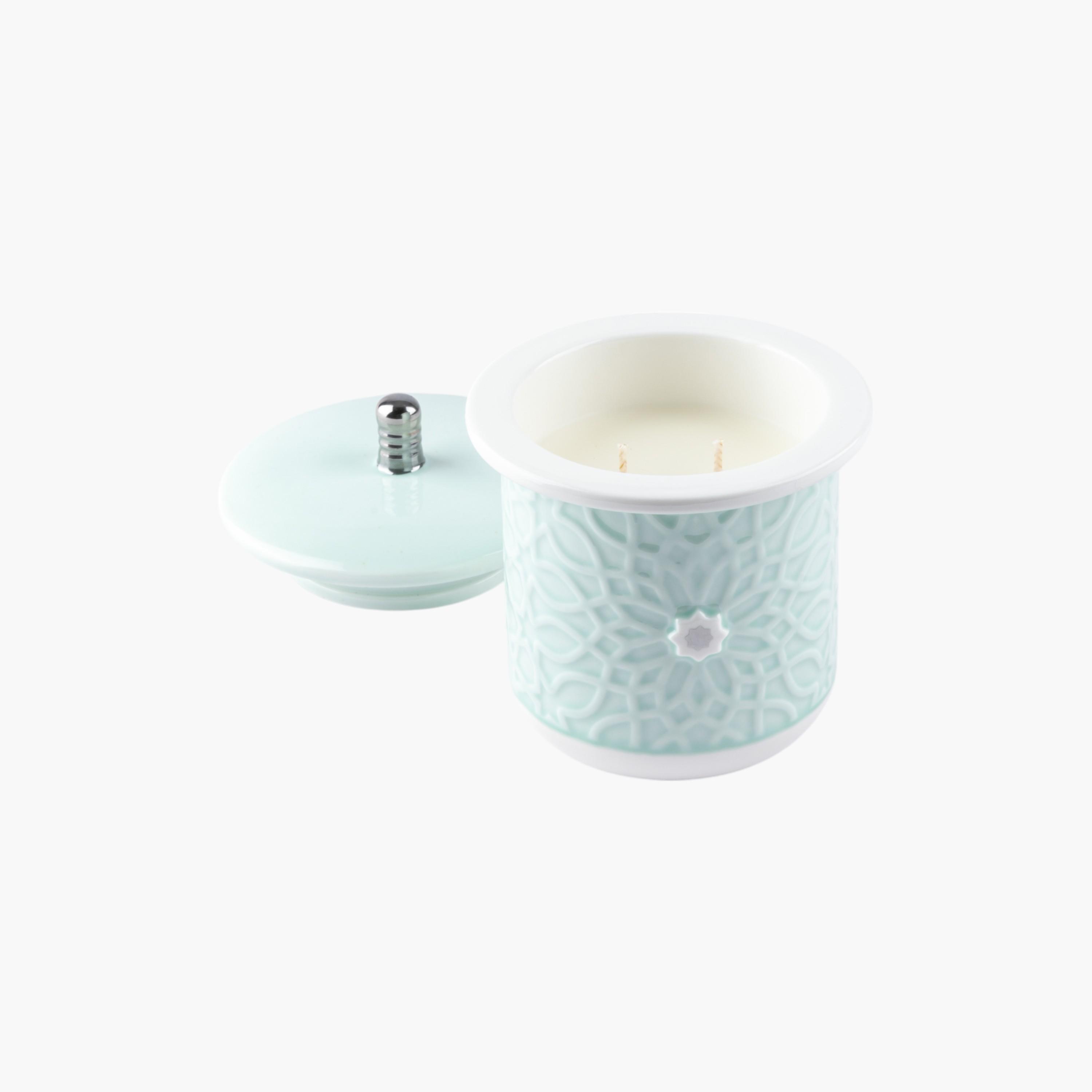 Floral Embossed 2-Wick Jar Candle with Lid-household-homefragrance-candles-image-3
