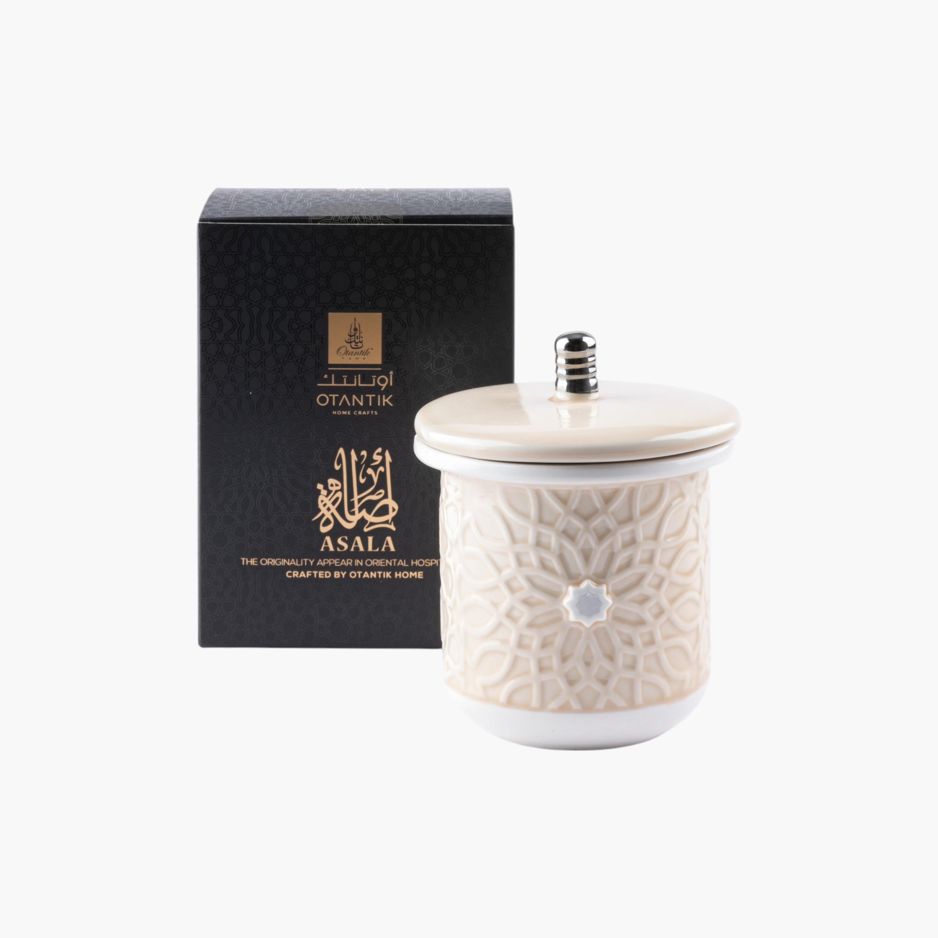 جرّة شموع بطبعات زهور مع غطاء بفتلتين من أوتانتيك-household-homefragrance-candles-image-2