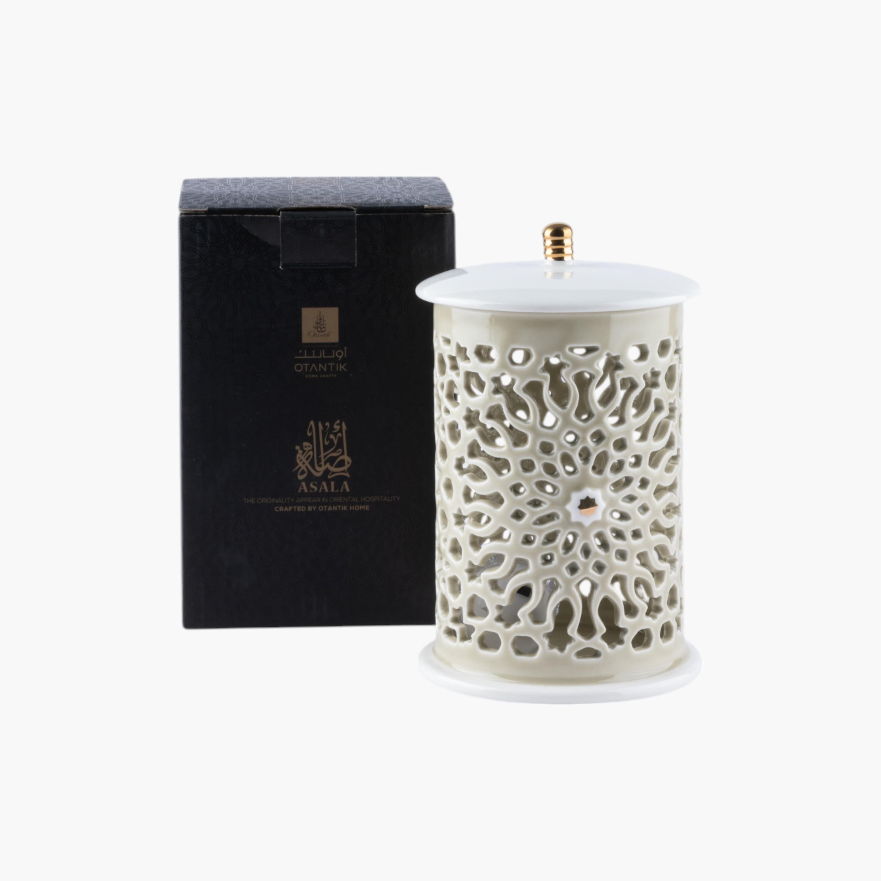 Flameless Candle with Porcelain Candleholder-household-decor-candleholdersandlanterns-image-1