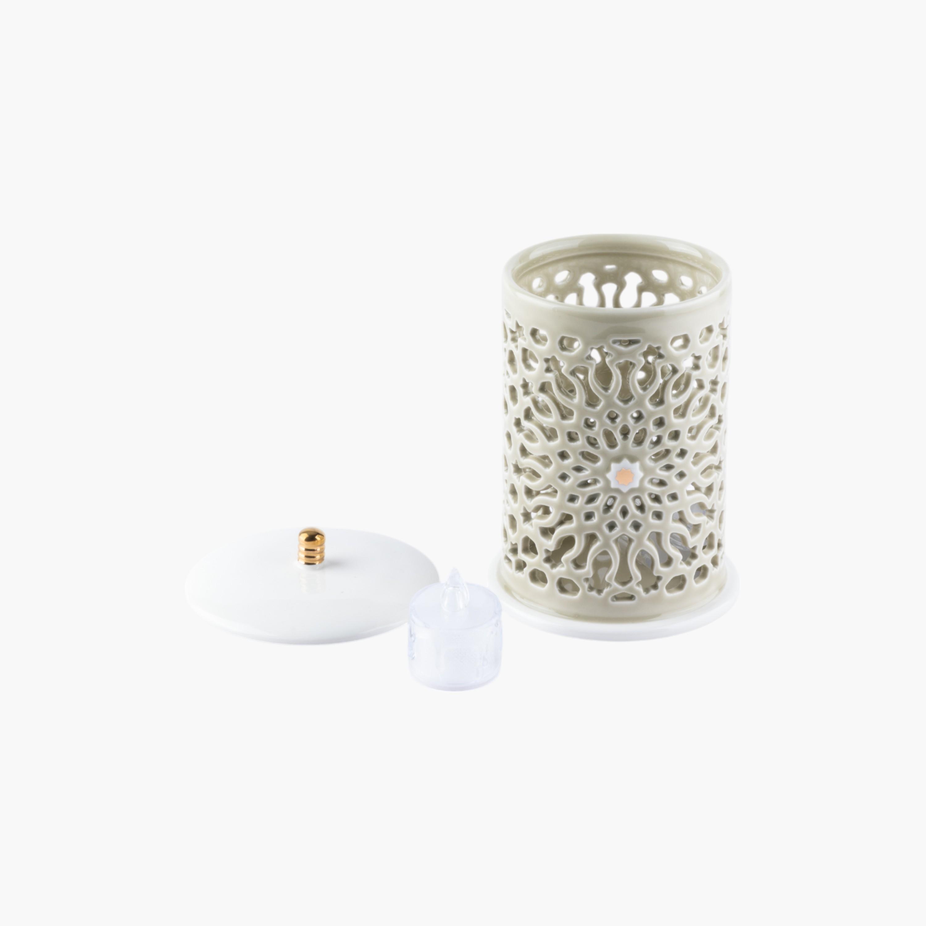 Flameless Candle with Porcelain Candleholder-household-decor-candleholdersandlanterns-image-2