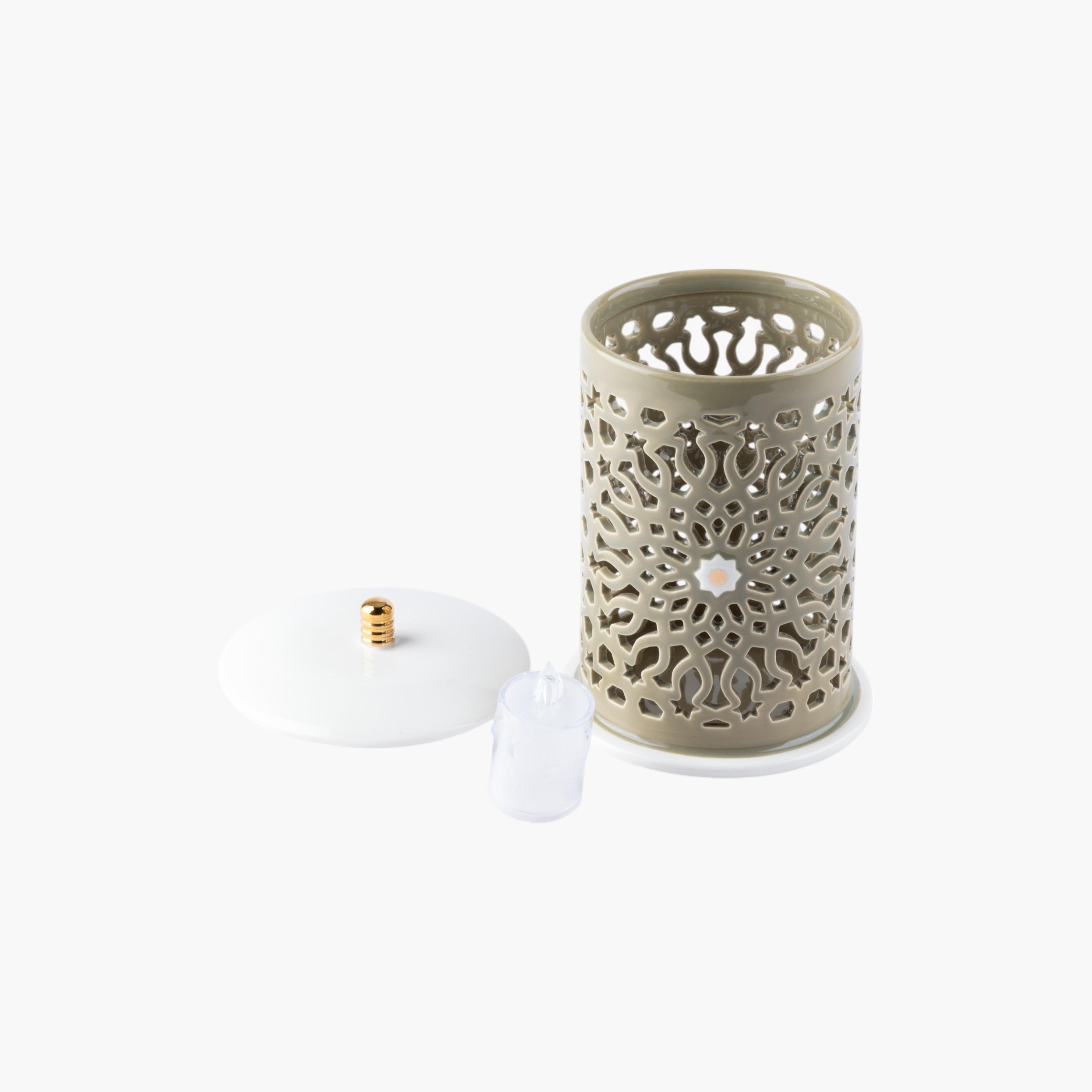 Flameless Candle with Porcelain Candleholder-household-decor-candleholdersandlanterns-image-2
