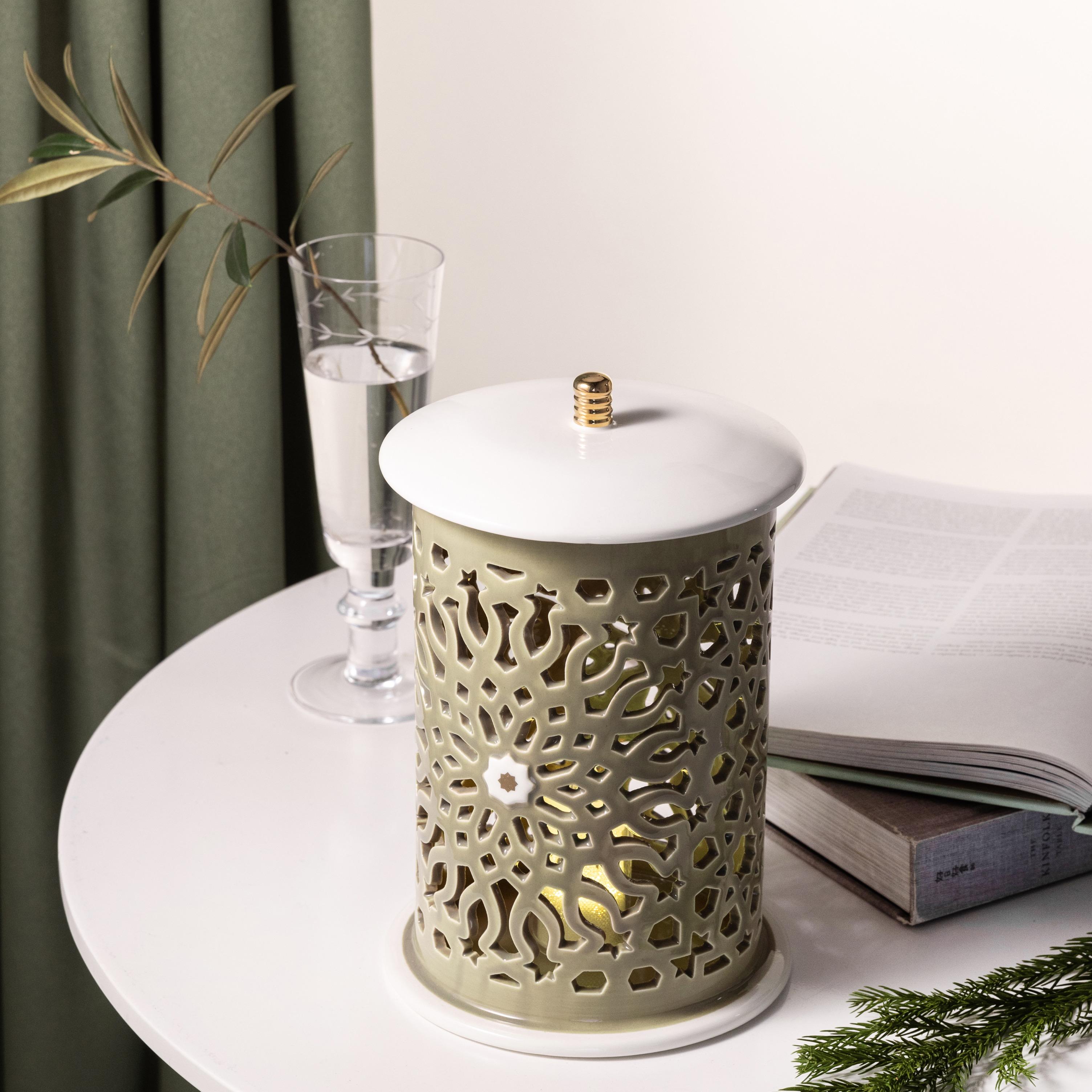 Flameless Candle with Porcelain Candleholder-household-decor-candleholdersandlanterns-image-1