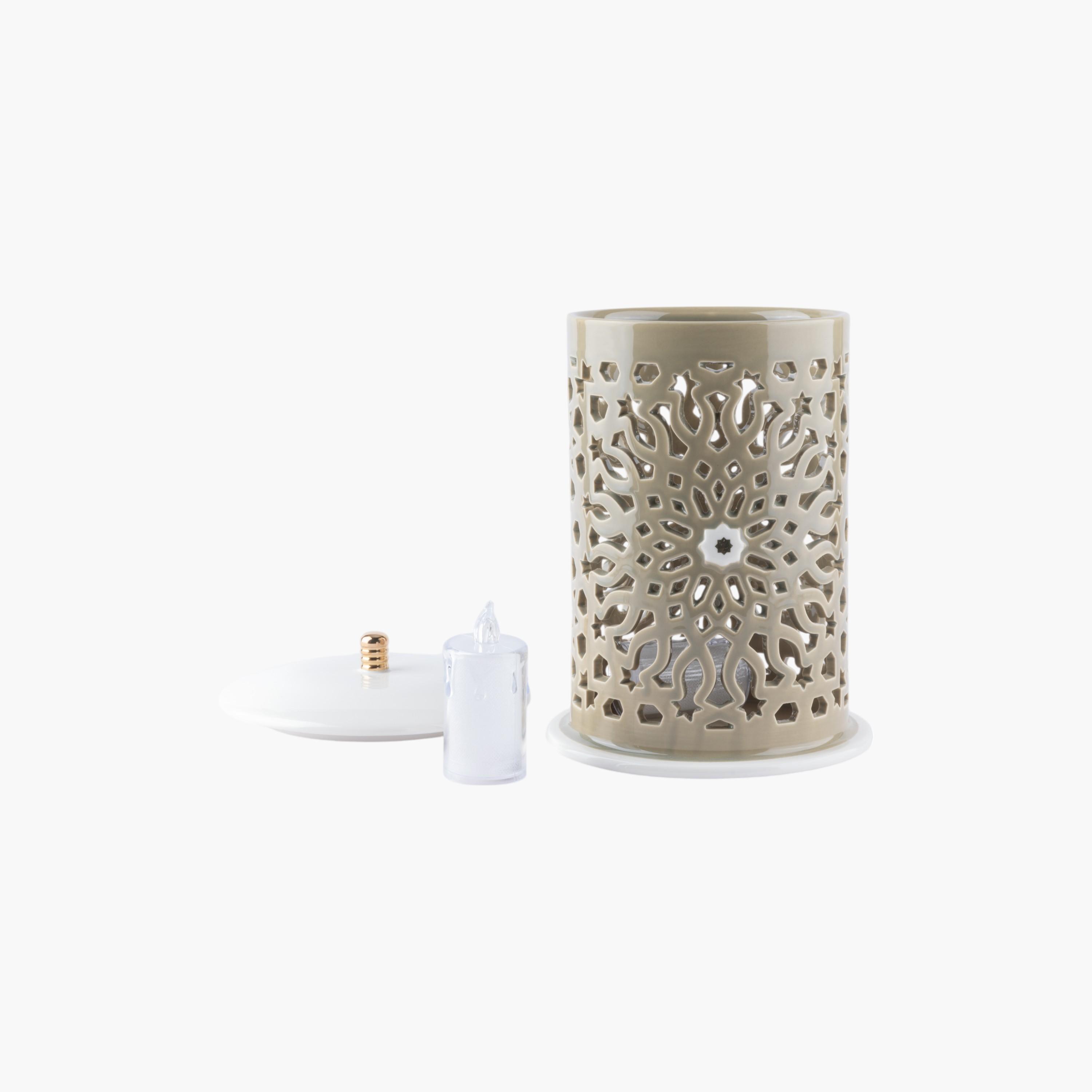 Flameless Candle with Porcelain Candleholder-household-decor-candleholdersandlanterns-image-2