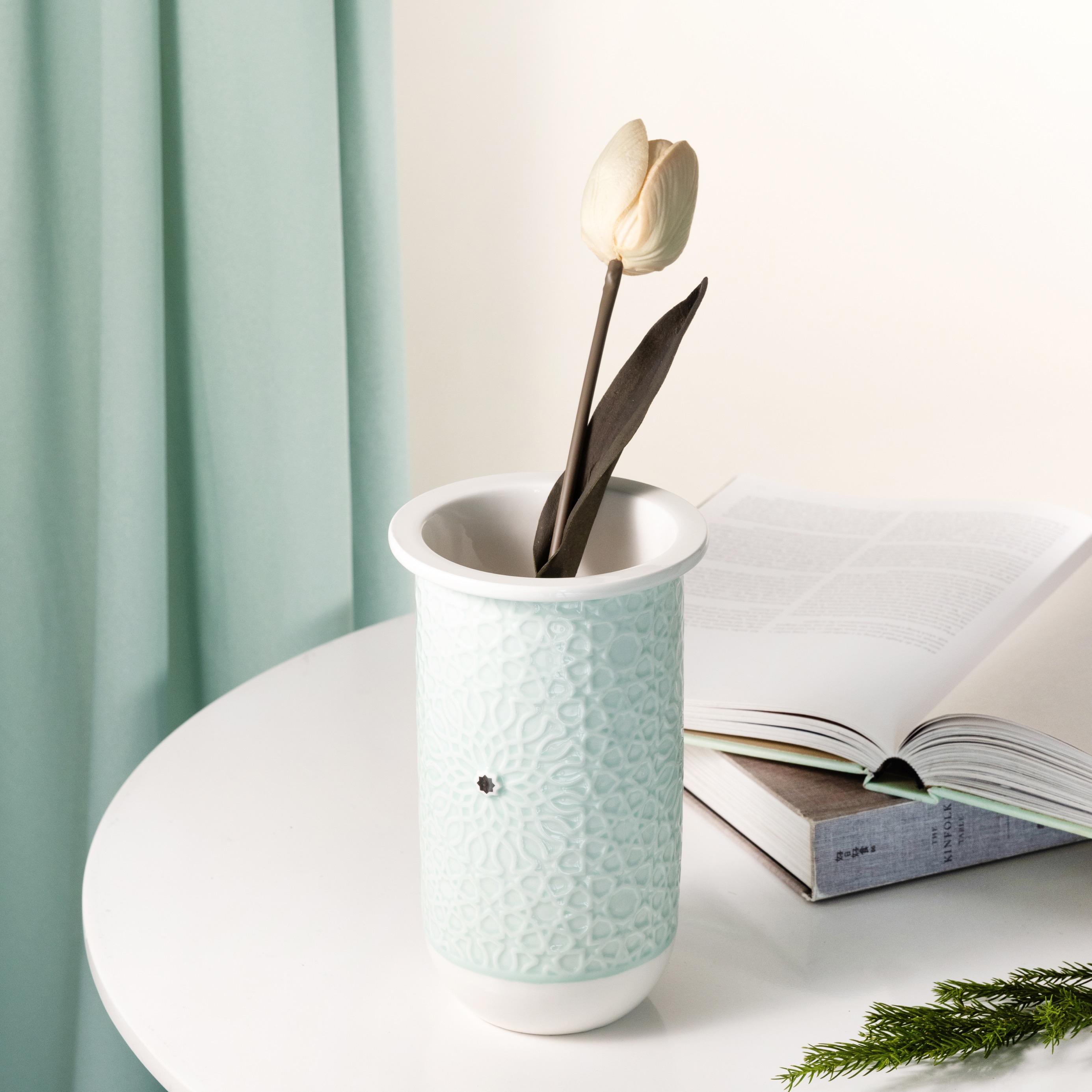 Embossed Porcelain Vase-household-decor-vasesandbowls-image-1