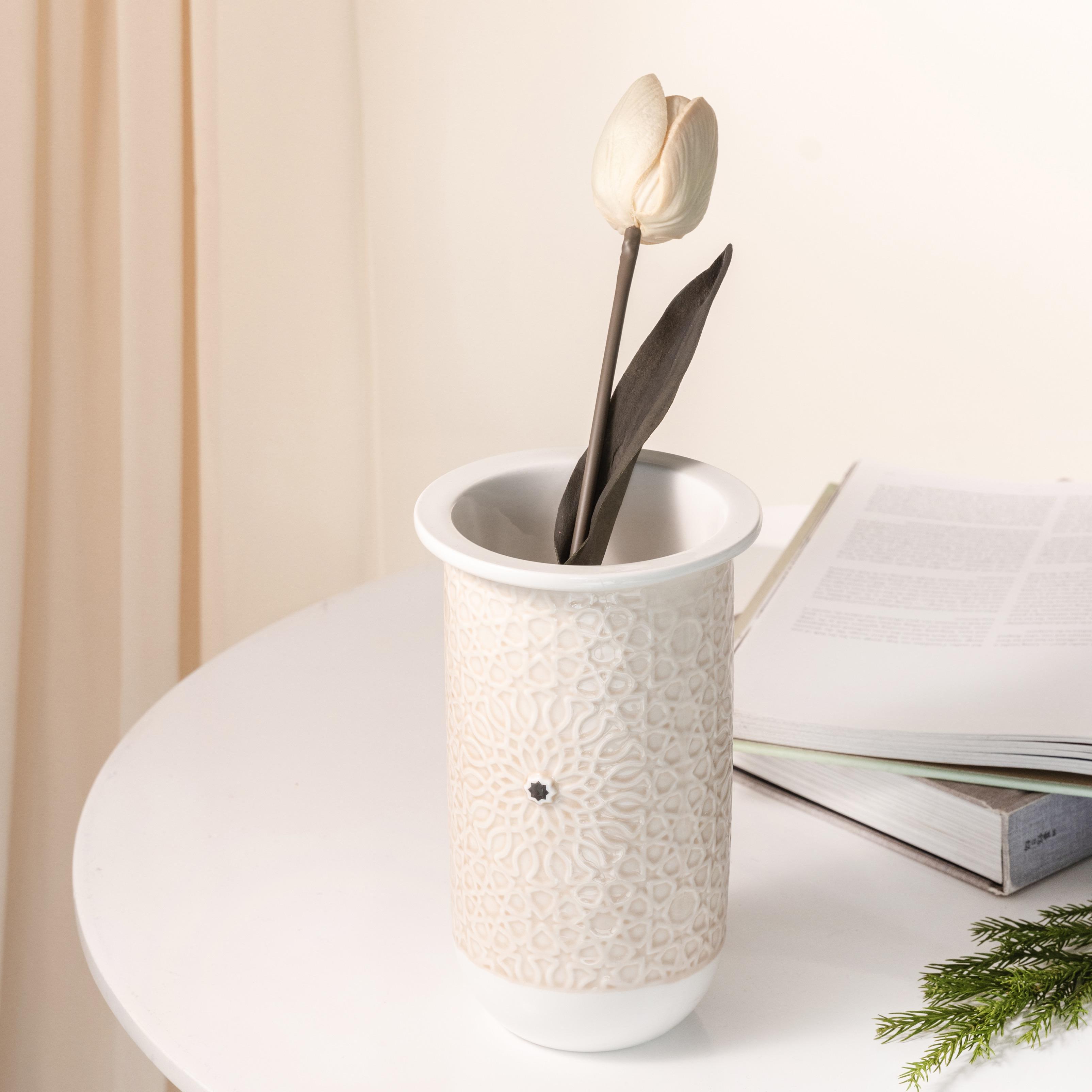 Embossed Porcelain Vase-household-decor-vasesandbowls-image-1