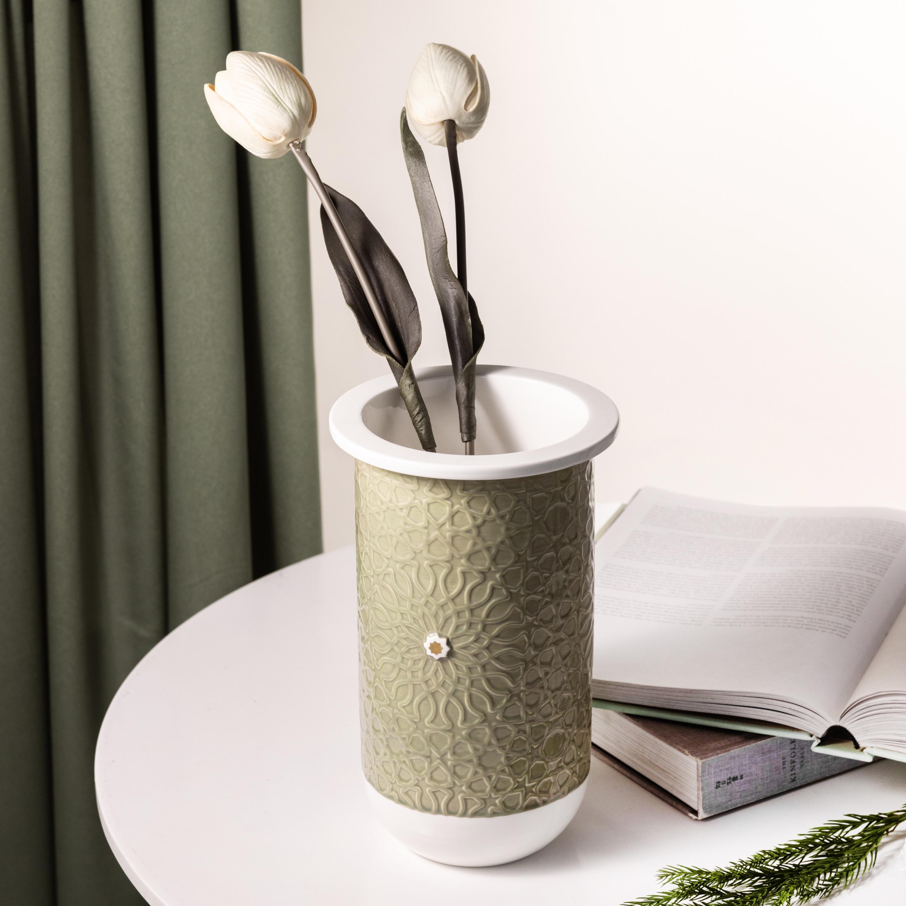 Embossed Porcelain Vase-household-decor-vasesandbowls-image-1