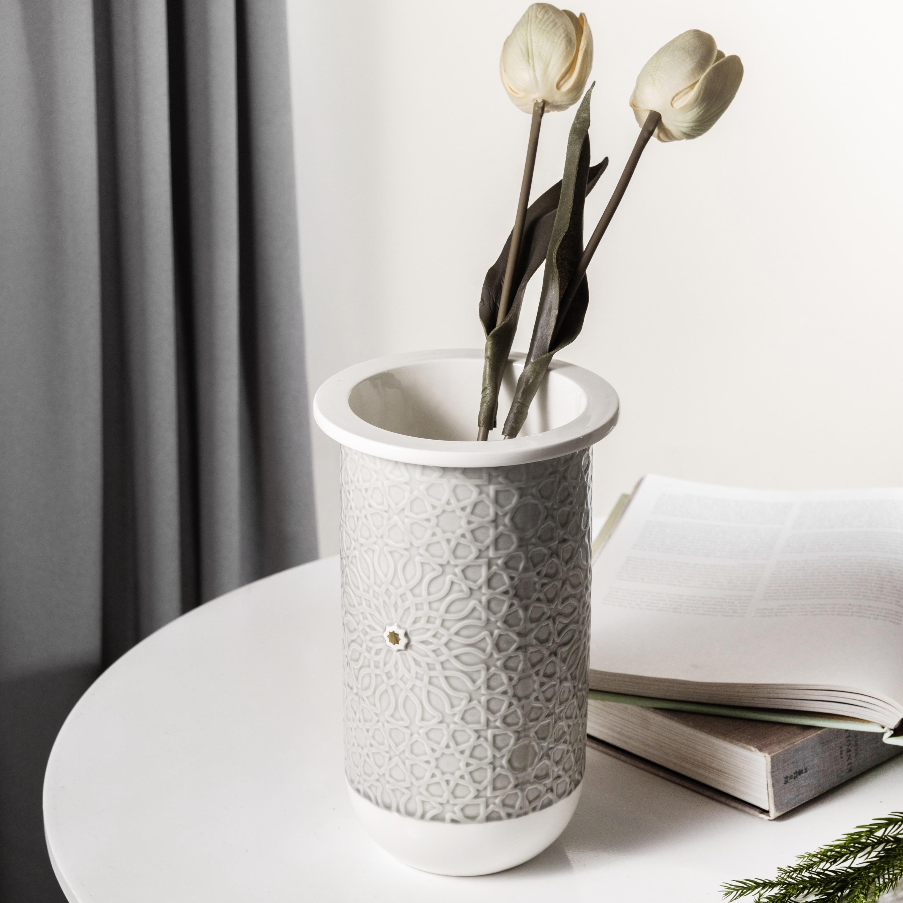 Embossed Porcelain Vase-household-decor-vasesandbowls-image-1