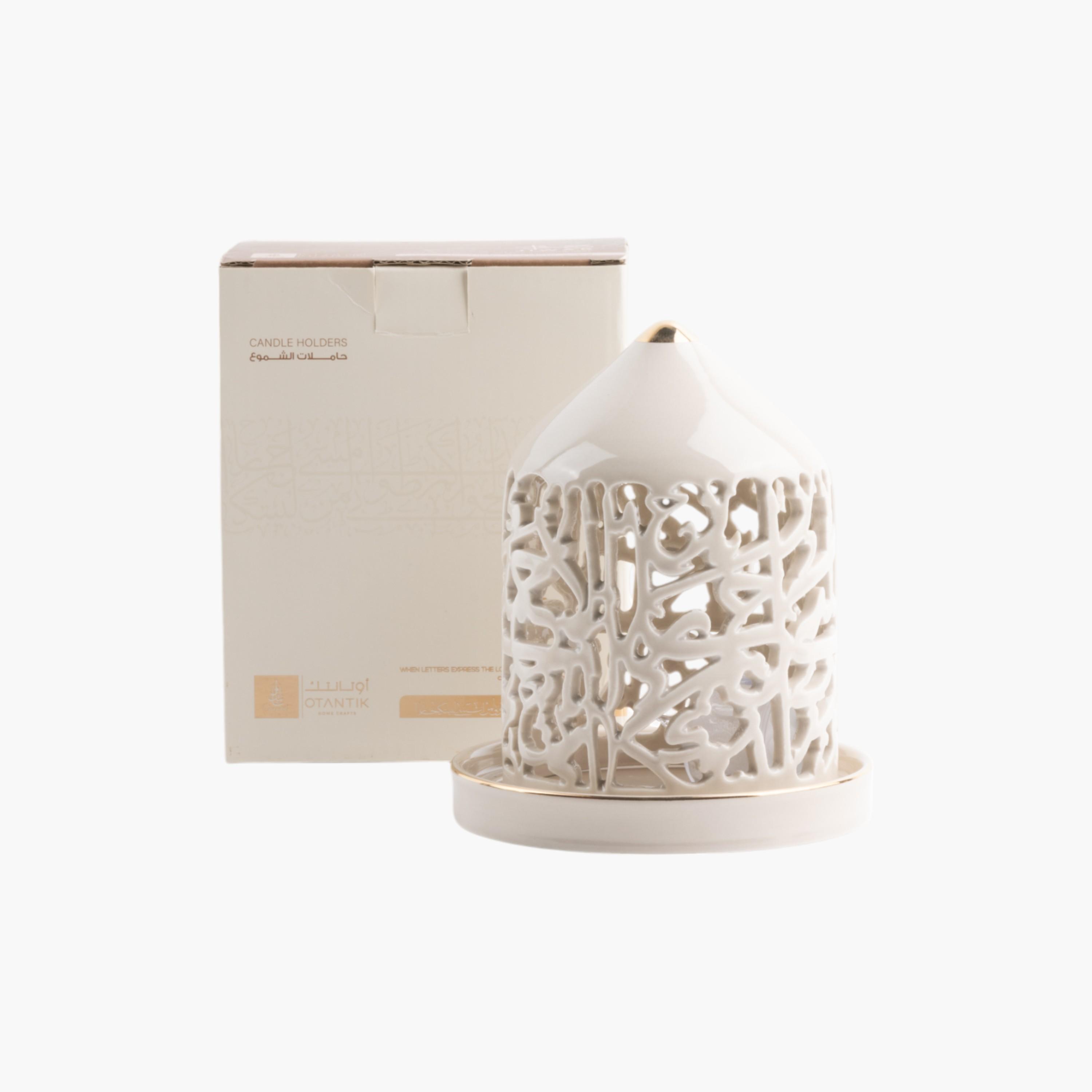 Flameless Candle with Porcelain Candleholder-household-decor-candleholdersandlanterns-image-2
