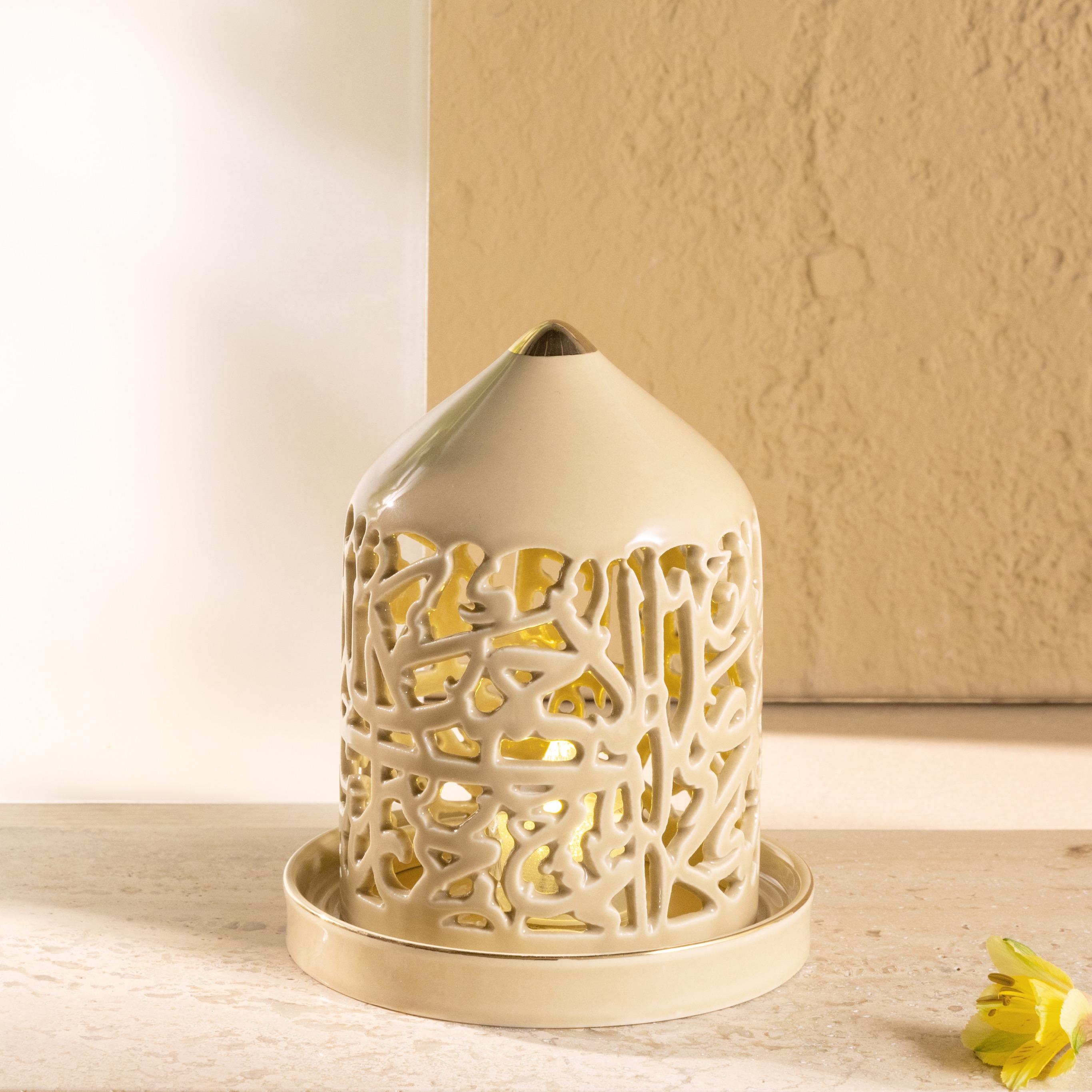 شمعة بلا لهب مع حامل شموع بورسلان من أوتانتك-household-decor-candleholdersandlanterns-image-1