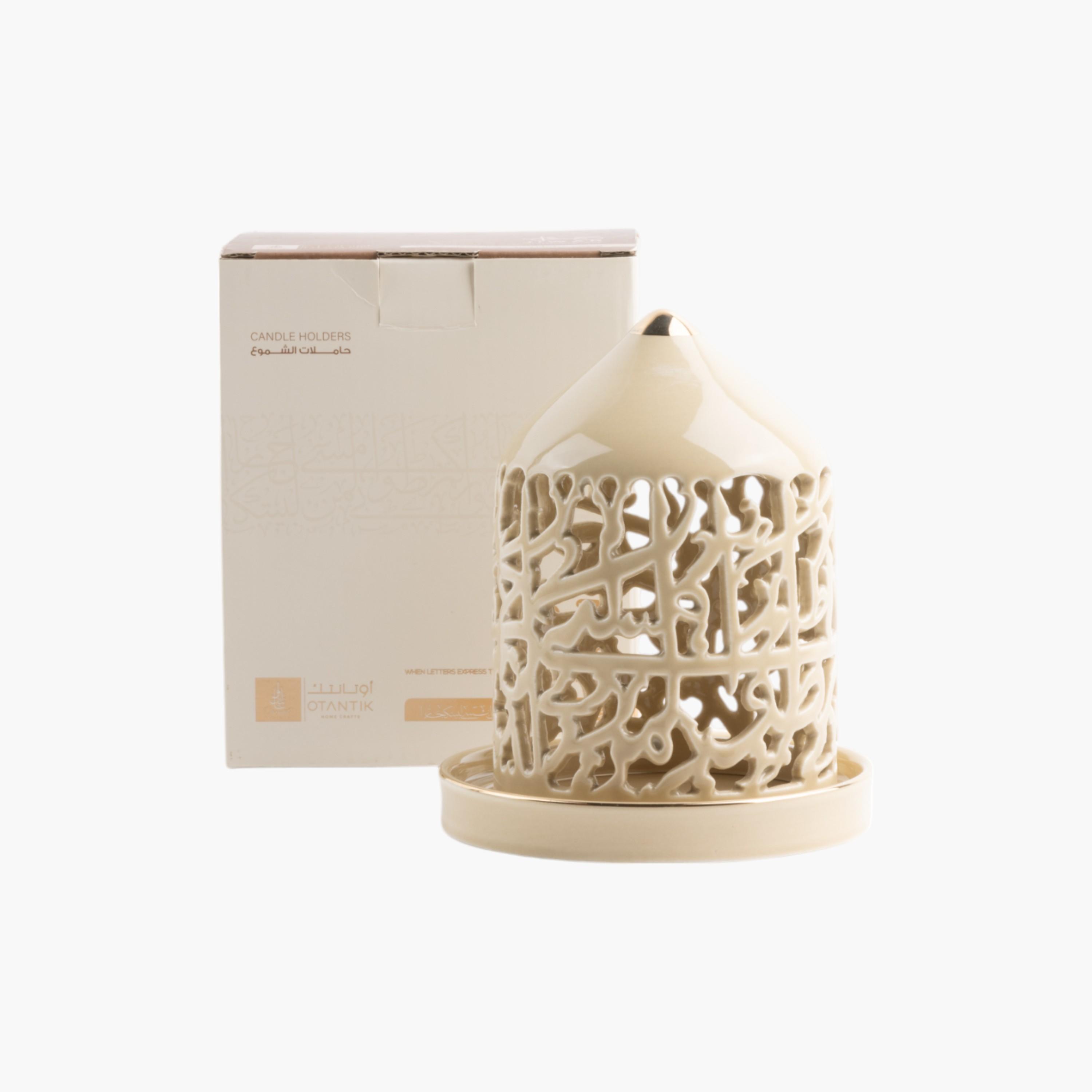 Flameless Candle with Porcelain Candleholder-household-decor-candleholdersandlanterns-image-2