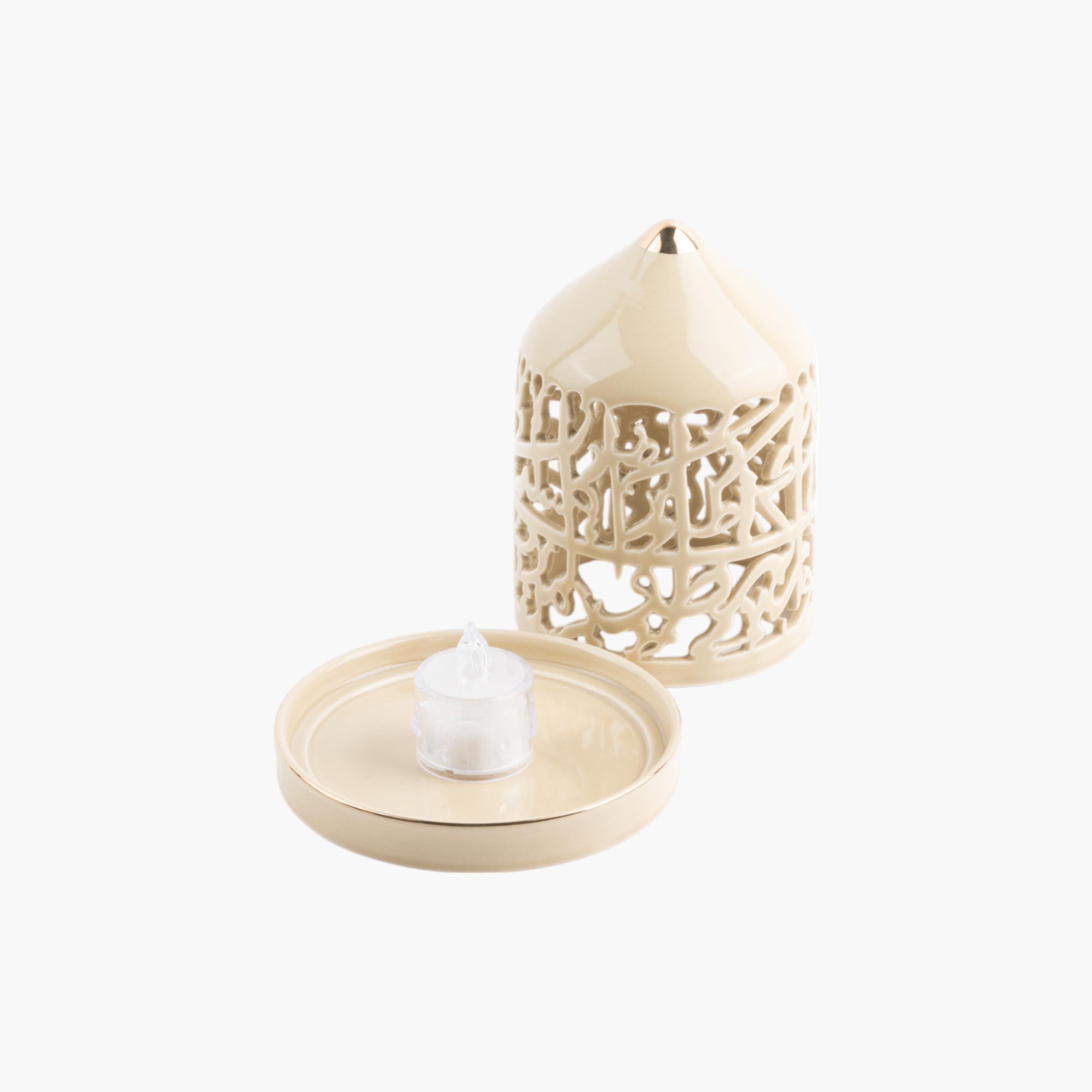 Flameless Candle with Porcelain Candleholder-household-decor-candleholdersandlanterns-image-3