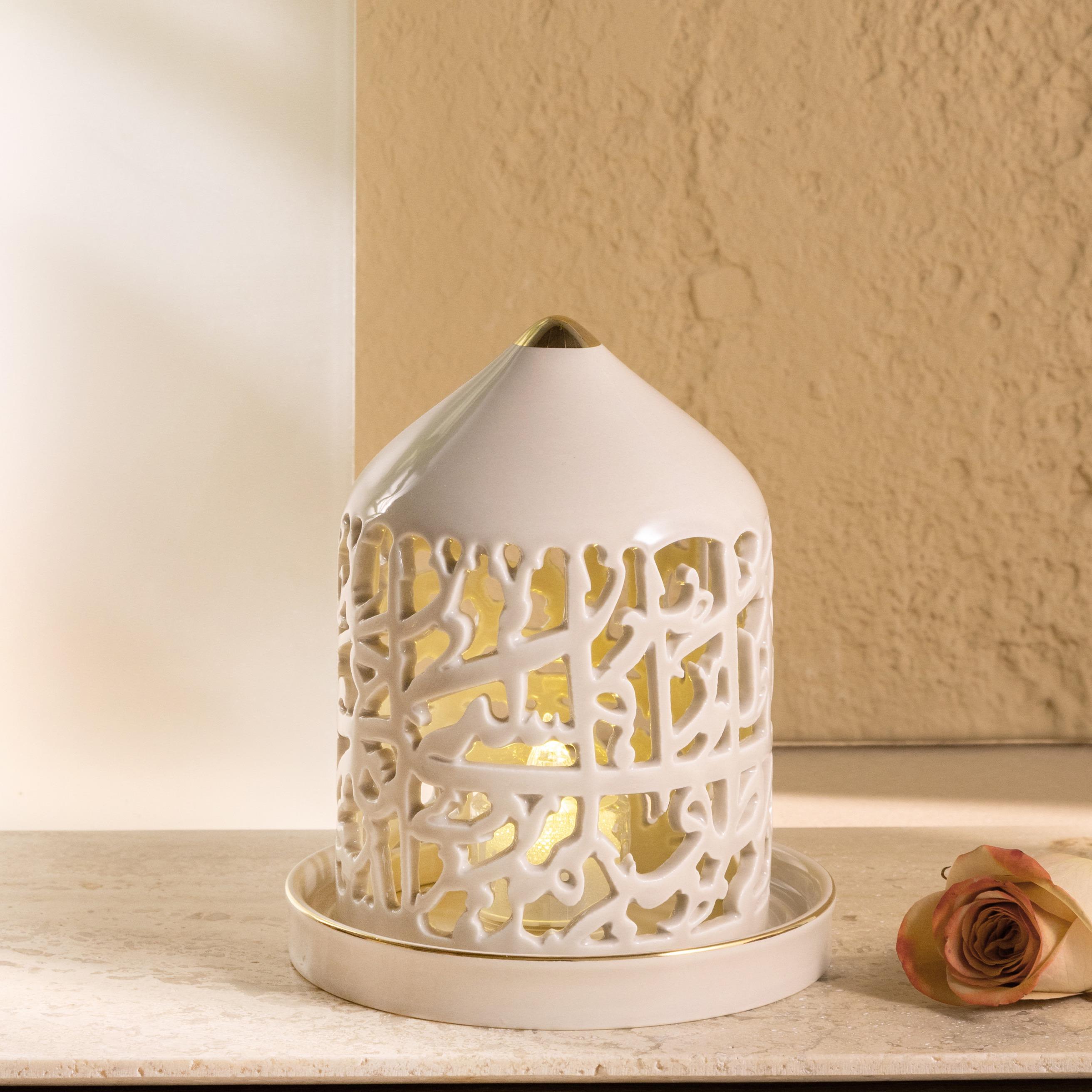 شمعة بلا لهب مع حامل شموع بورسلان من أوتانتك-household-decor-candleholdersandlanterns-image-1