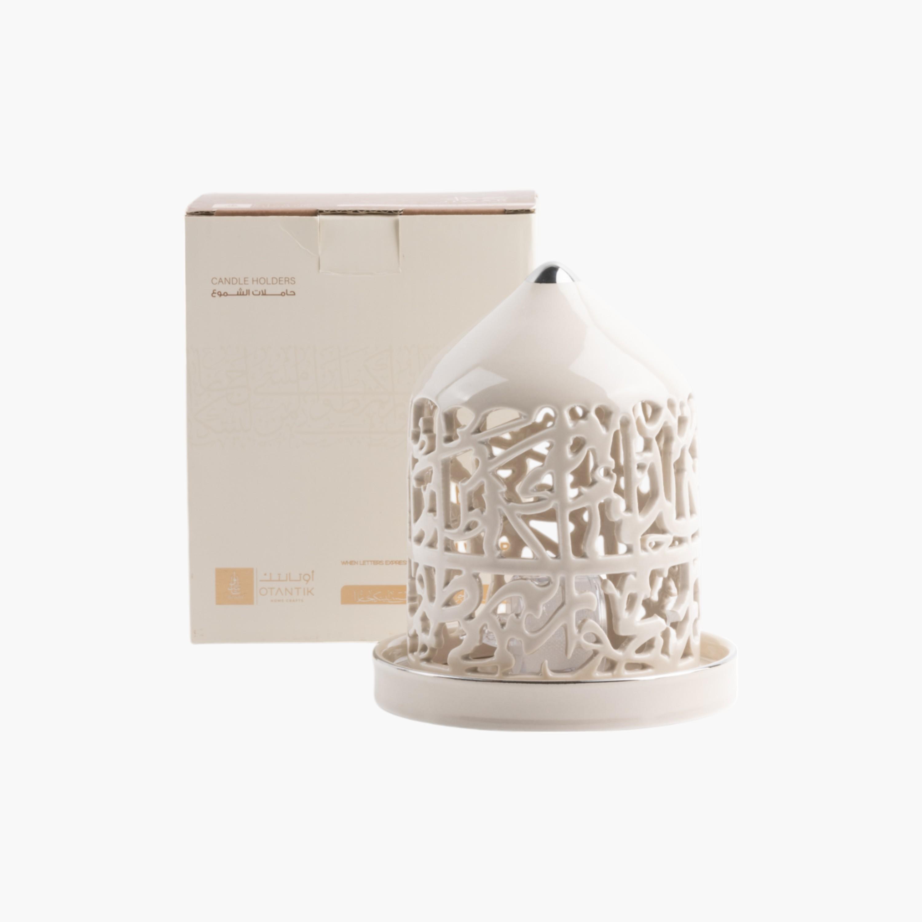 Flameless Candle with Porcelain Candleholder-household-decor-candleholdersandlanterns-image-2