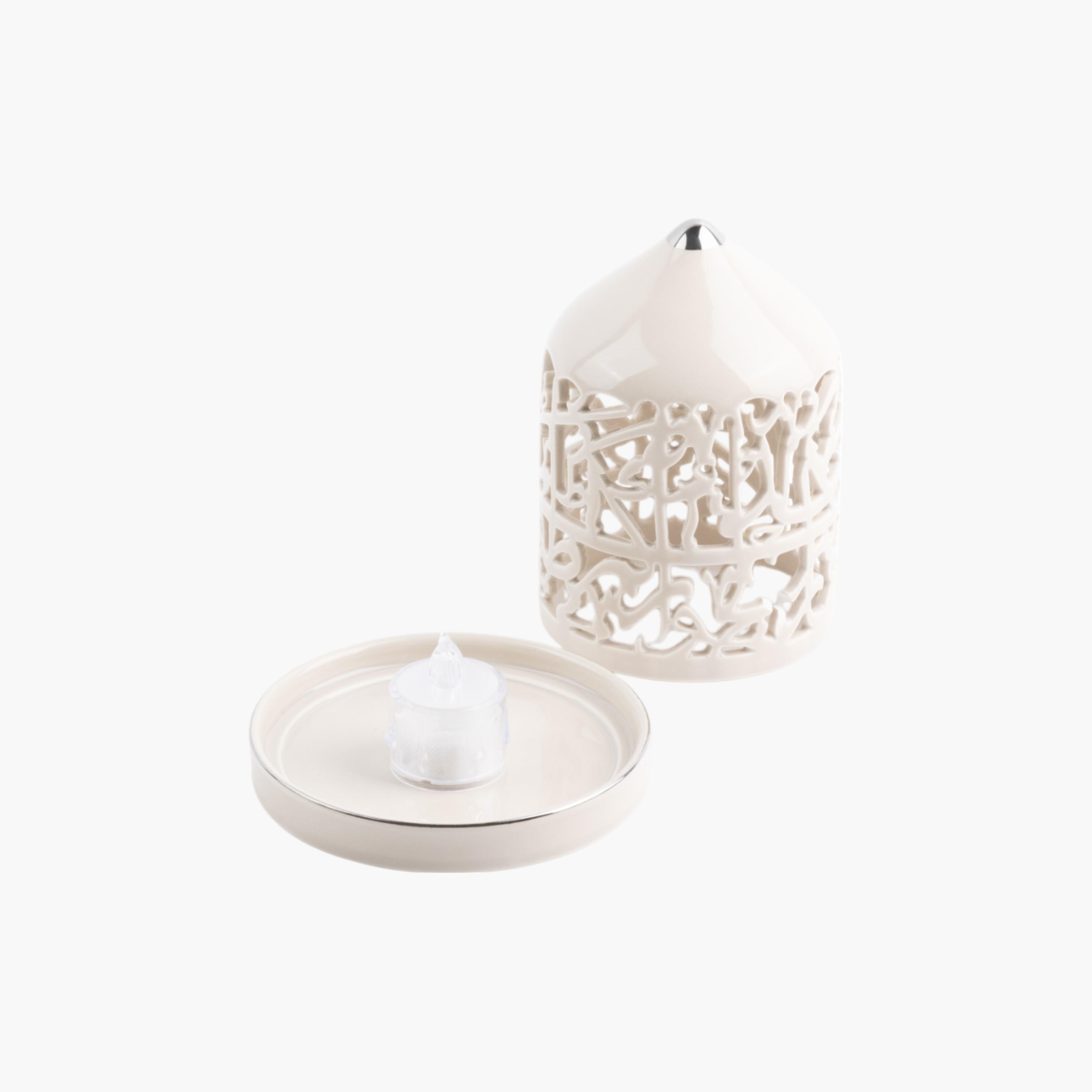 شمعة بلا لهب مع حامل شموع بورسلان من أوتانتك-household-decor-candleholdersandlanterns-image-3