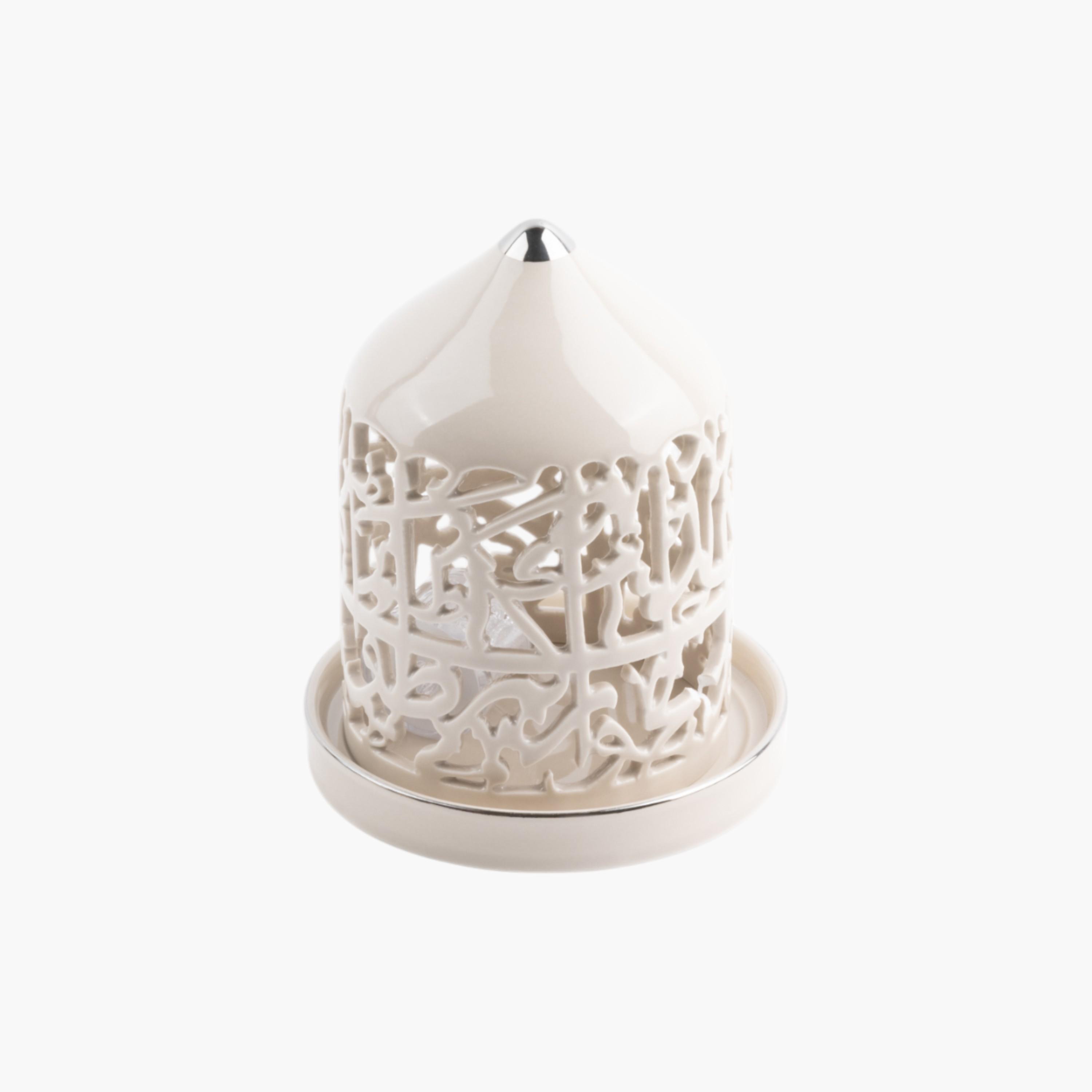 Flameless Candle with Porcelain Candleholder-household-decor-candleholdersandlanterns-image-4