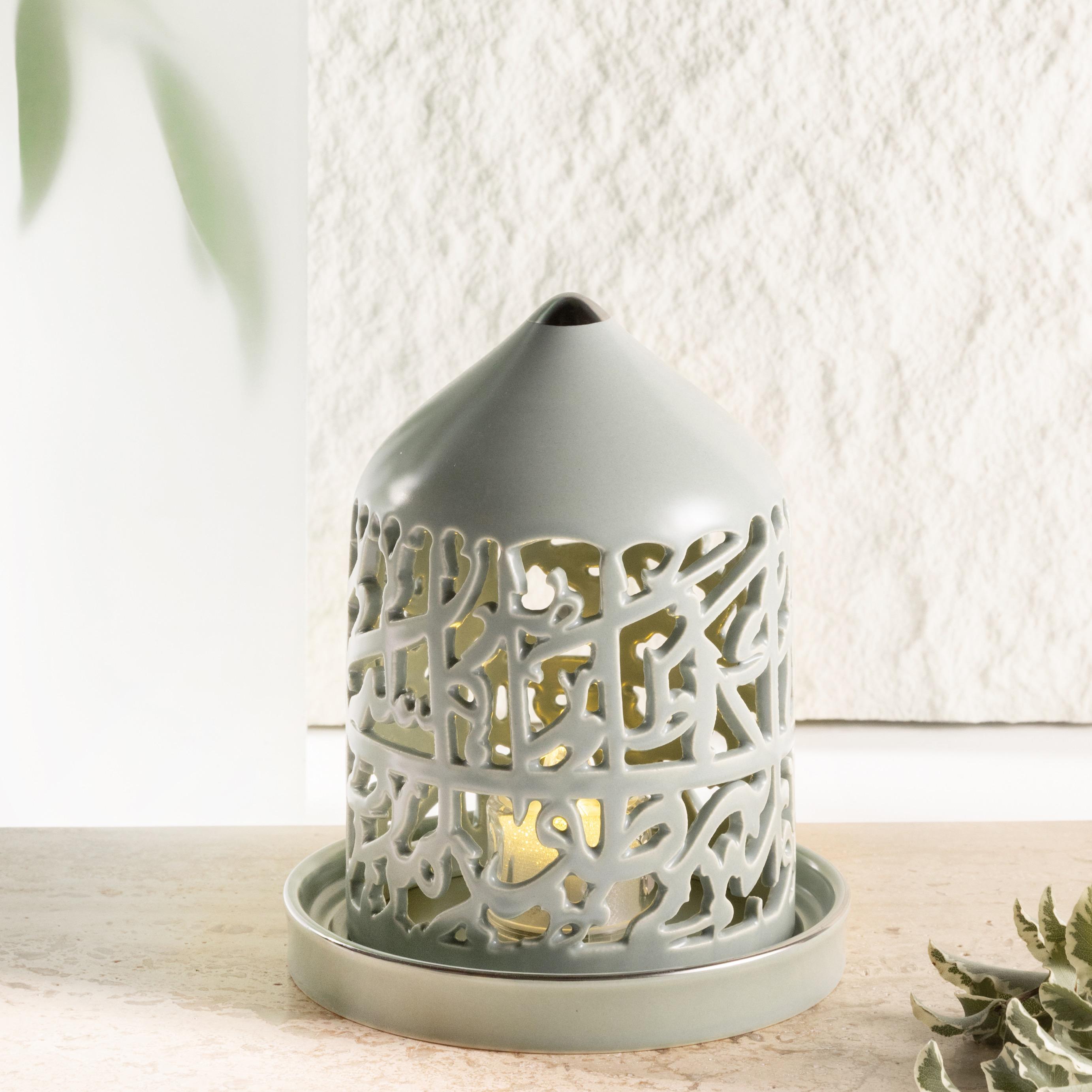 Flameless Candle with Porcelain Candleholder-household-decor-candleholdersandlanterns-image-1
