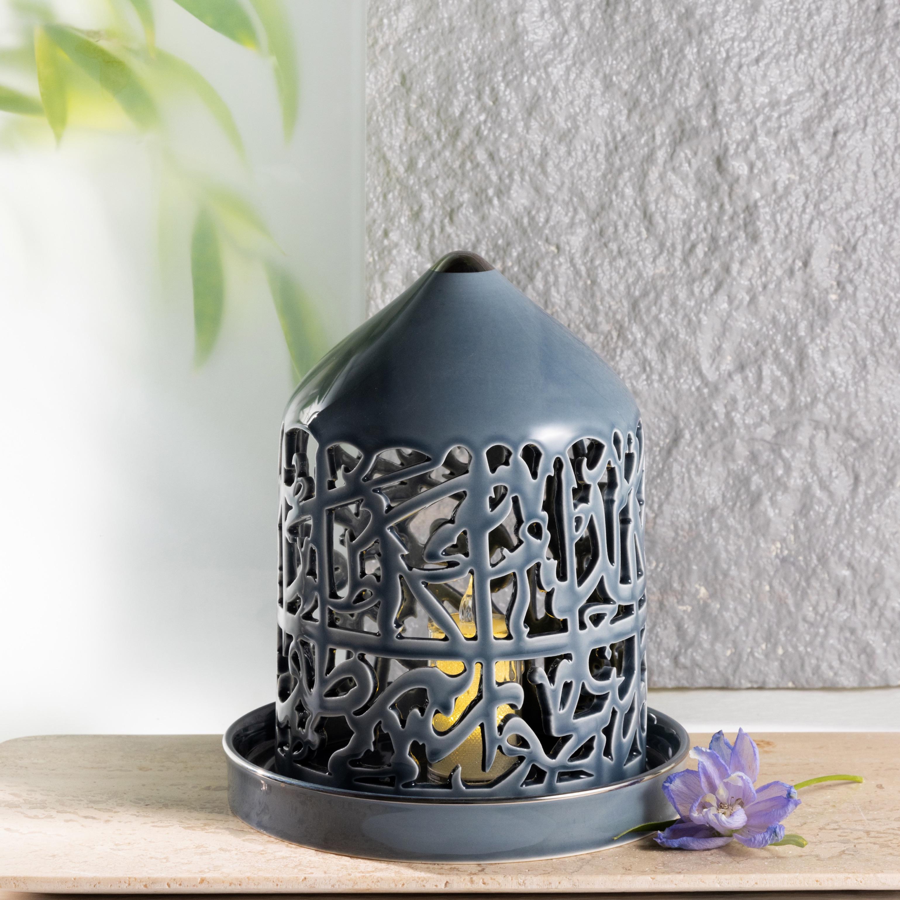 Flameless Candle with Porcelain Candleholder-household-decor-candleholdersandlanterns-image-1